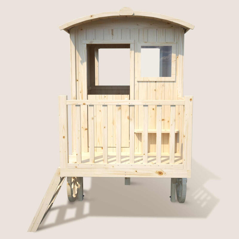 Cabane roulotte en bois sur pilotis pour enfants CARRY 5/5