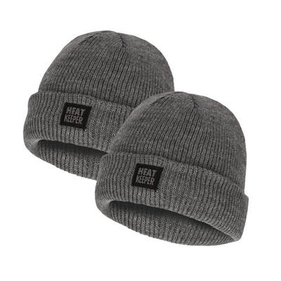 Heatkeeper - thermo muts kinderen - antraciet - 2-stuks