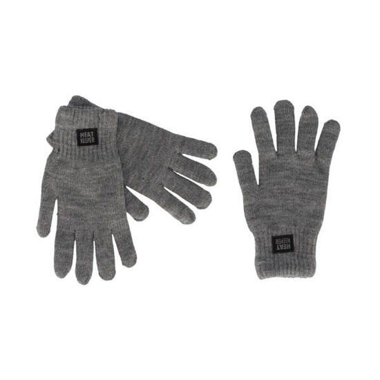 Herren-Strickhandschuhe Thermohandschuhe mittelgrau 2 Paar