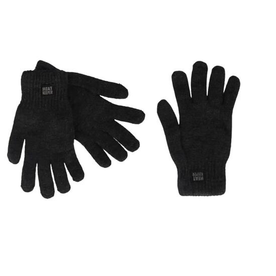 Schwarze gestrickte Thermohandschuhe für Herren 2 Paar