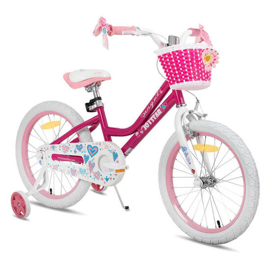 Fille vélo vélo enfant 18" roulettes+panier+frein main,5-8a