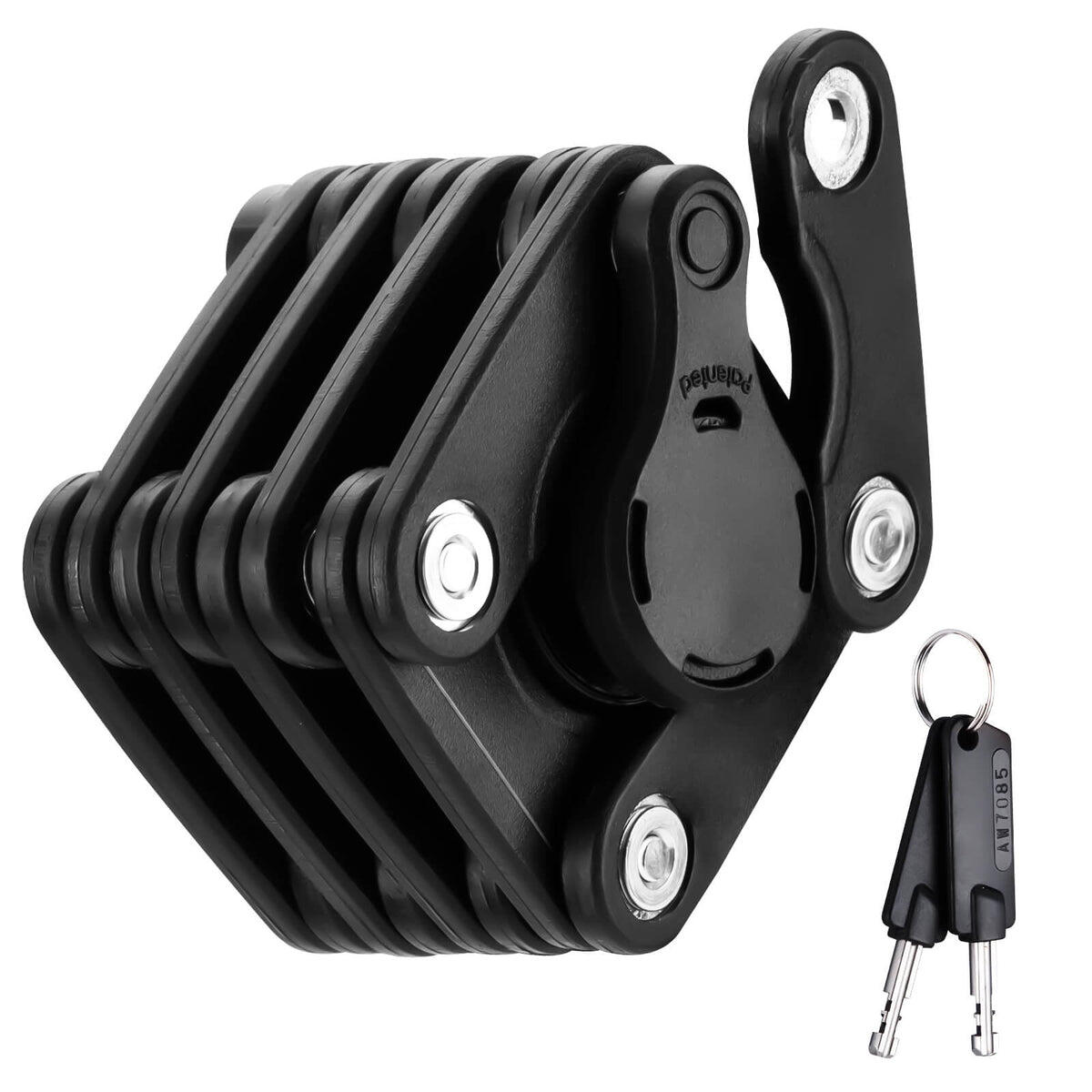 ROCKBROS Cube-Style Foldable Combination Chain Lock with Frame Mount