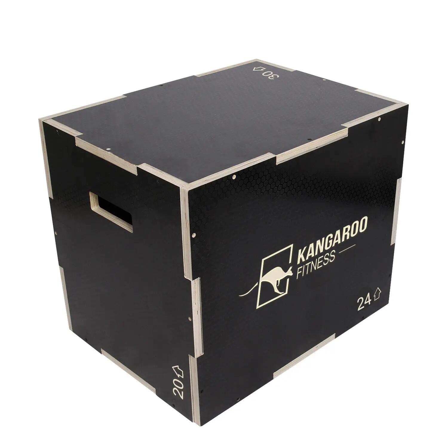 Kangaroo Fitness 3 in 1 Wooden Plyo Box Black