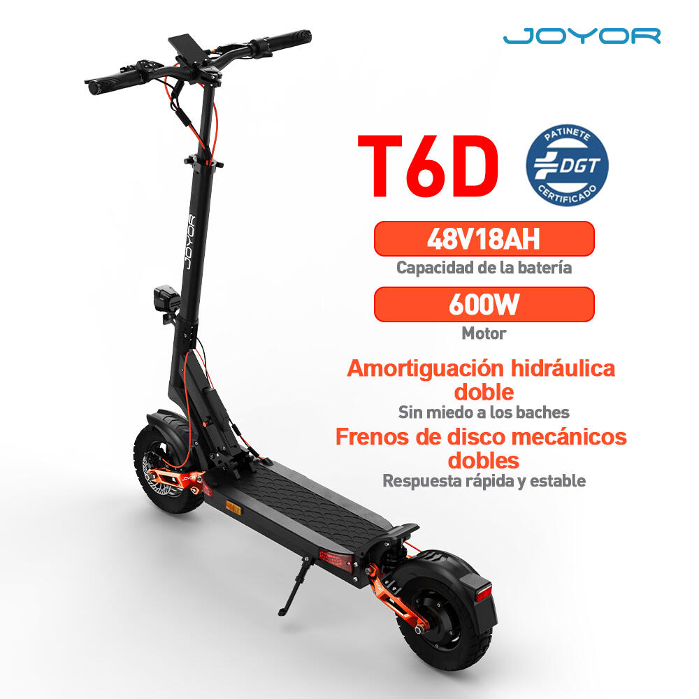 Trottinette électrique JOYOR T6D DGT avec batterie 48V 18Ah, suspension hydrauli 5/5