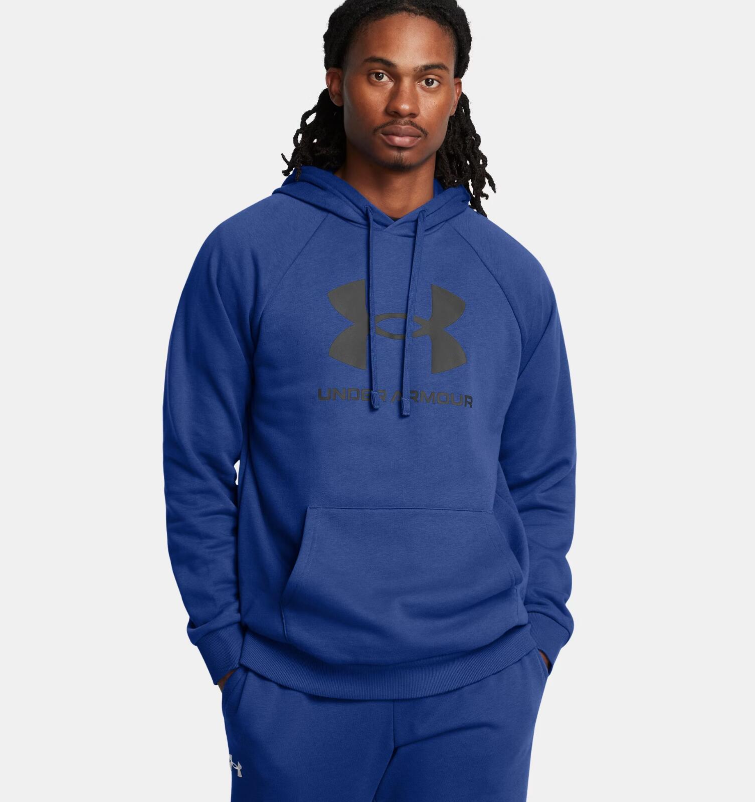 Sweat à capuche Under Armour Rival bleu molleton 2/8
