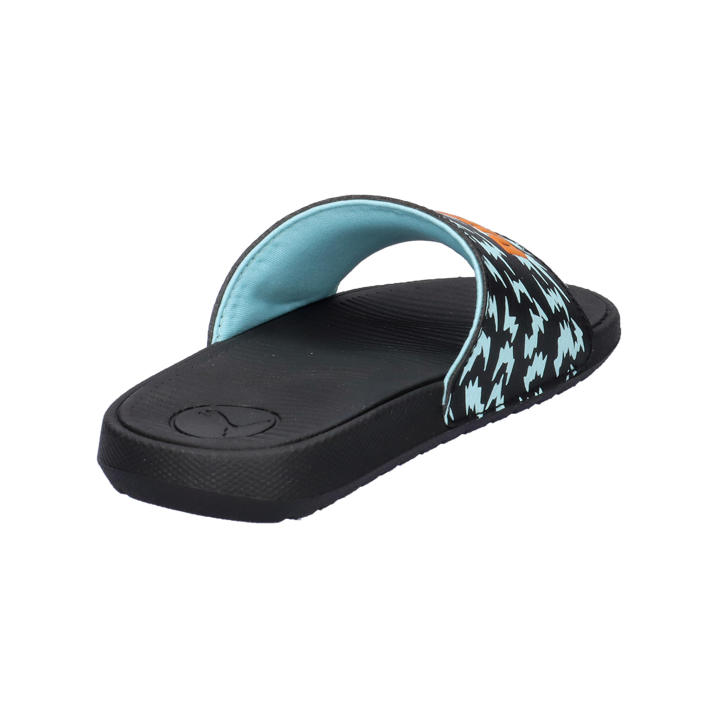 Cool Cat 2.0 Poised 2 Race Slides Kinder PUMA Black Orange Glo Safe Lake Blue 14/15