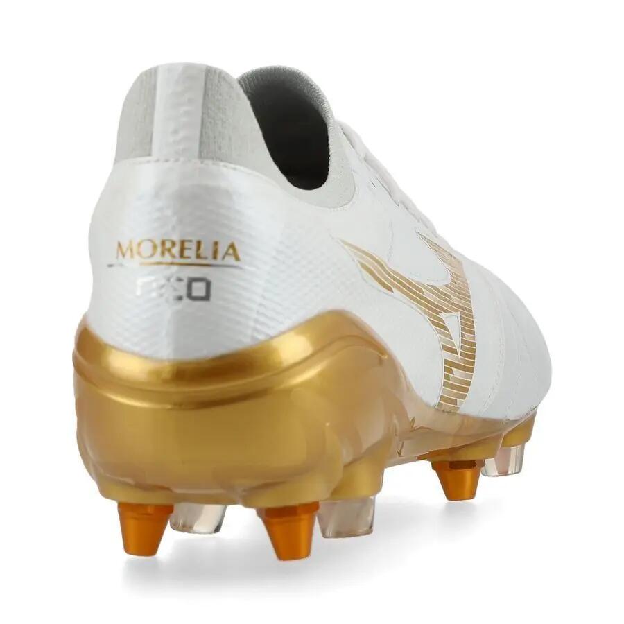 Botas de rugby Mizuno Morelia Neo IV Beta Elite Mix Blanco y dorado 6/7