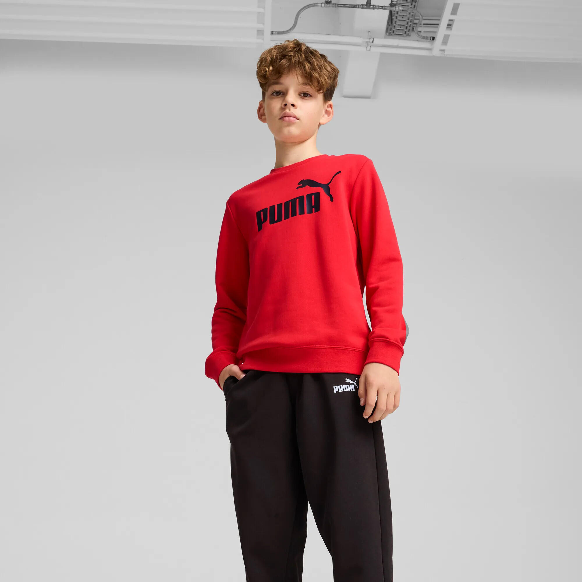 Essentials No. 1 Logo Crew Trainingsanzug Jungen PUMA For All Time Red 11/11