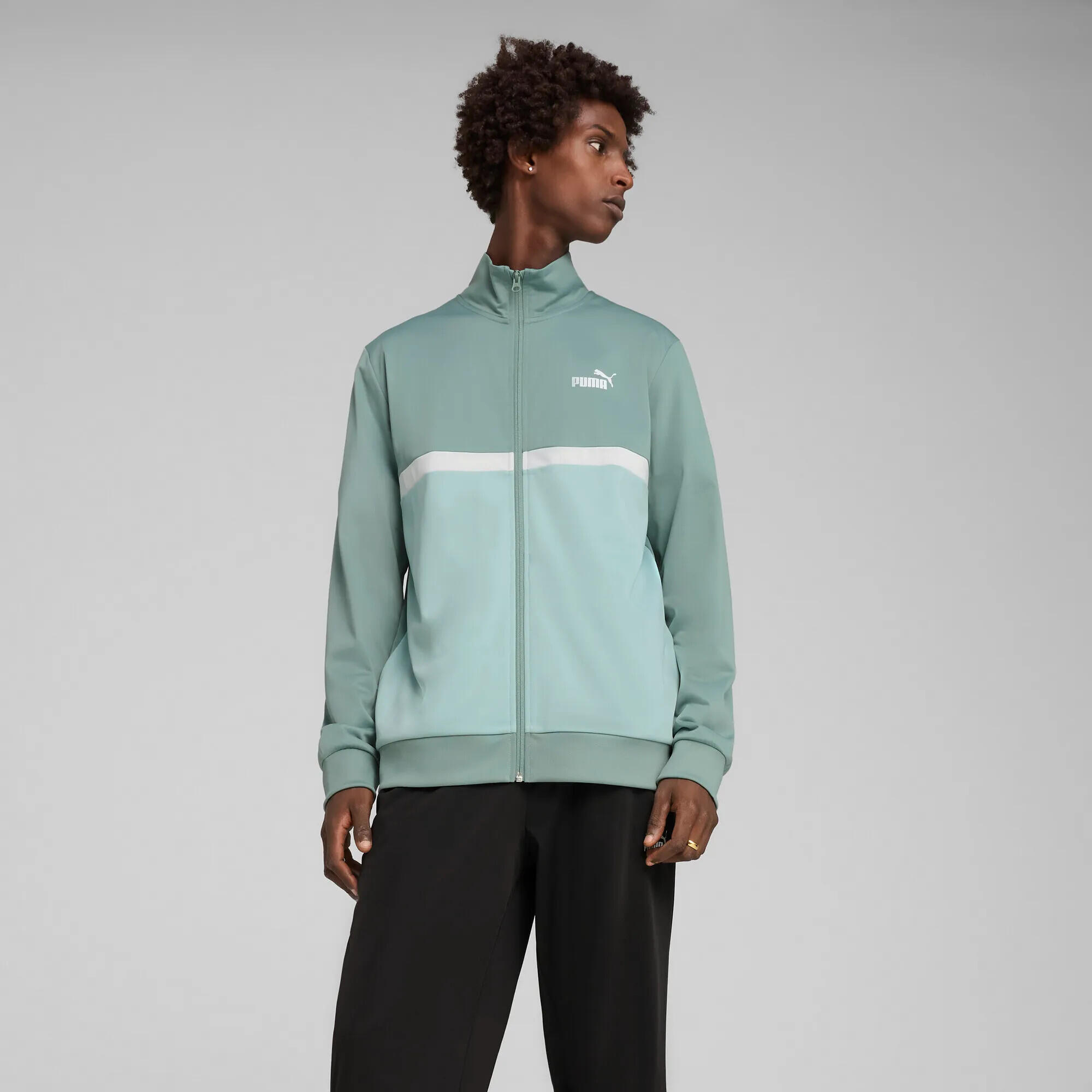 Poly Colourblock trainingspak voor heren PUMA Green Moon 11/13