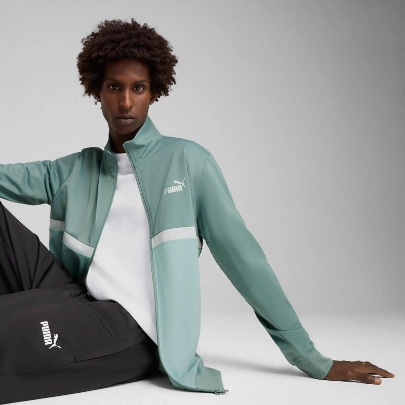 Trening alergare bărbați Poly Colourblock Trainingsanzug PUMA Green Moon