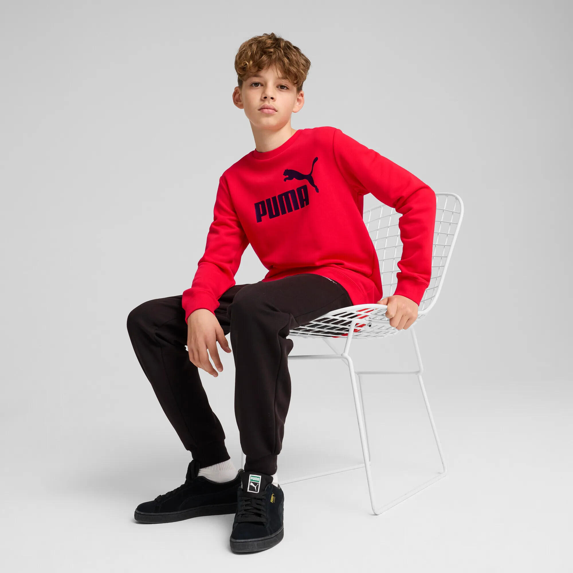 Essentials No. 1 Logo Crew Trainingsanzug Jungen PUMA For All Time Red 9/11