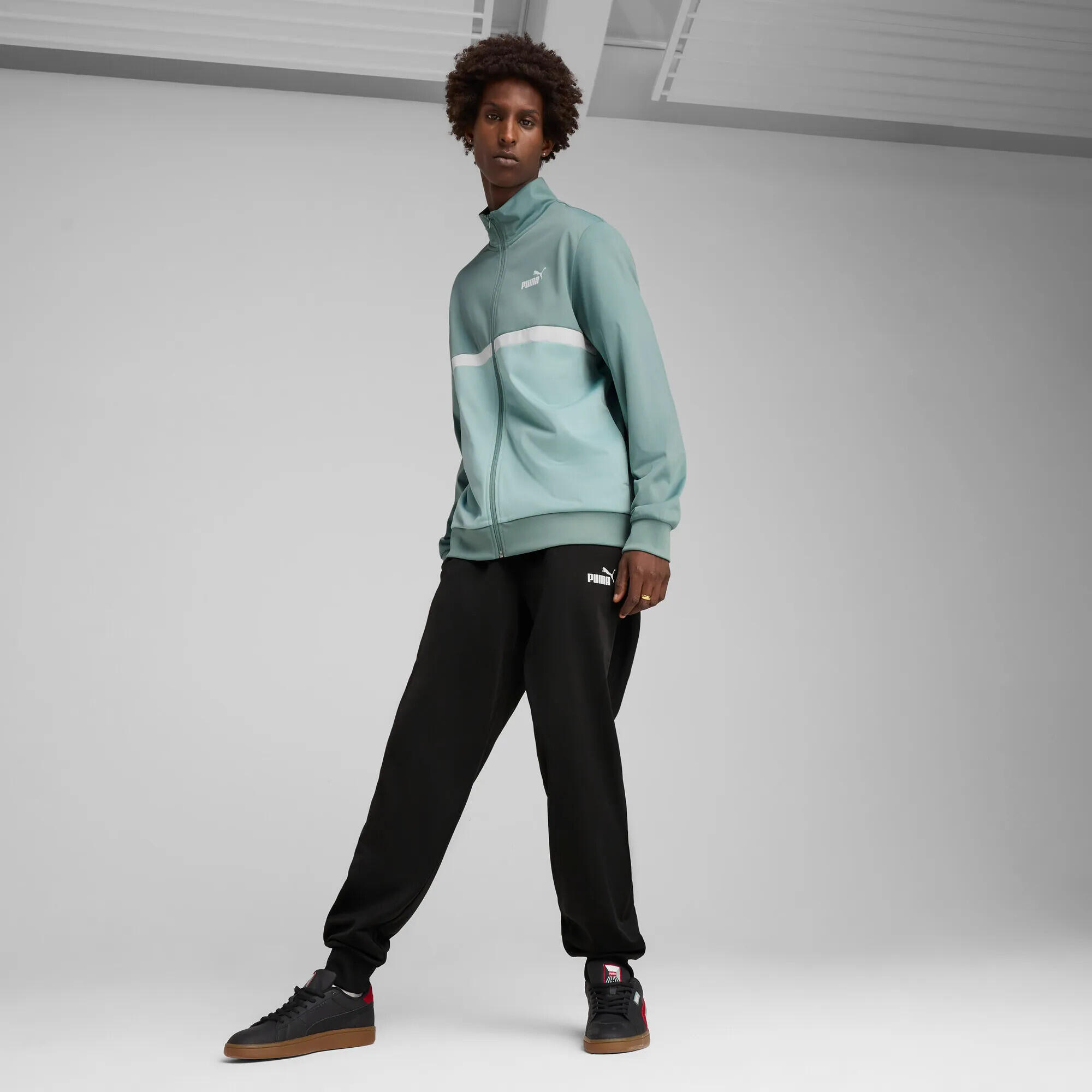 Poly Colourblock trainingspak voor heren PUMA Green Moon 9/13