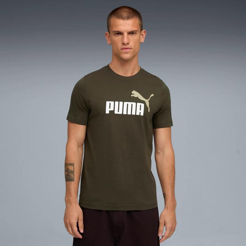 Tricou bărbați logo imprimat Essentials 2 Colour No. 1, negru PUMA