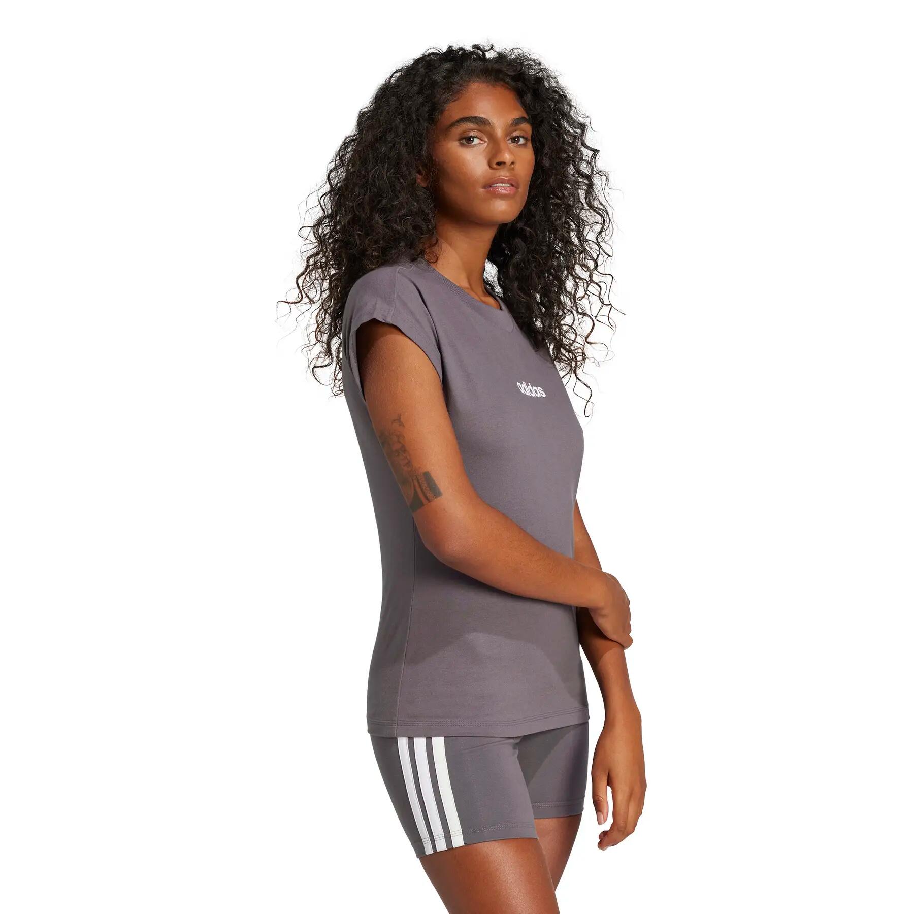 adidas Damen T-Shirt Essentials Linear Cotton Tee 4/10