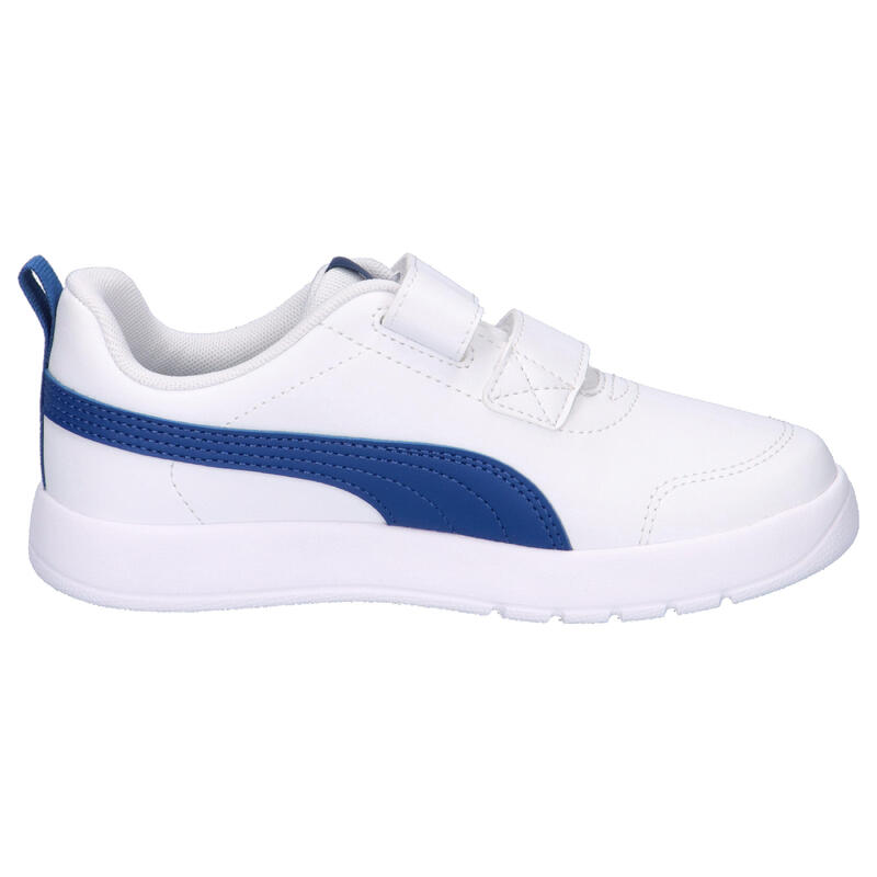 Puma CourtFlex V3, Sneaker Bambini - Bianco, Blu