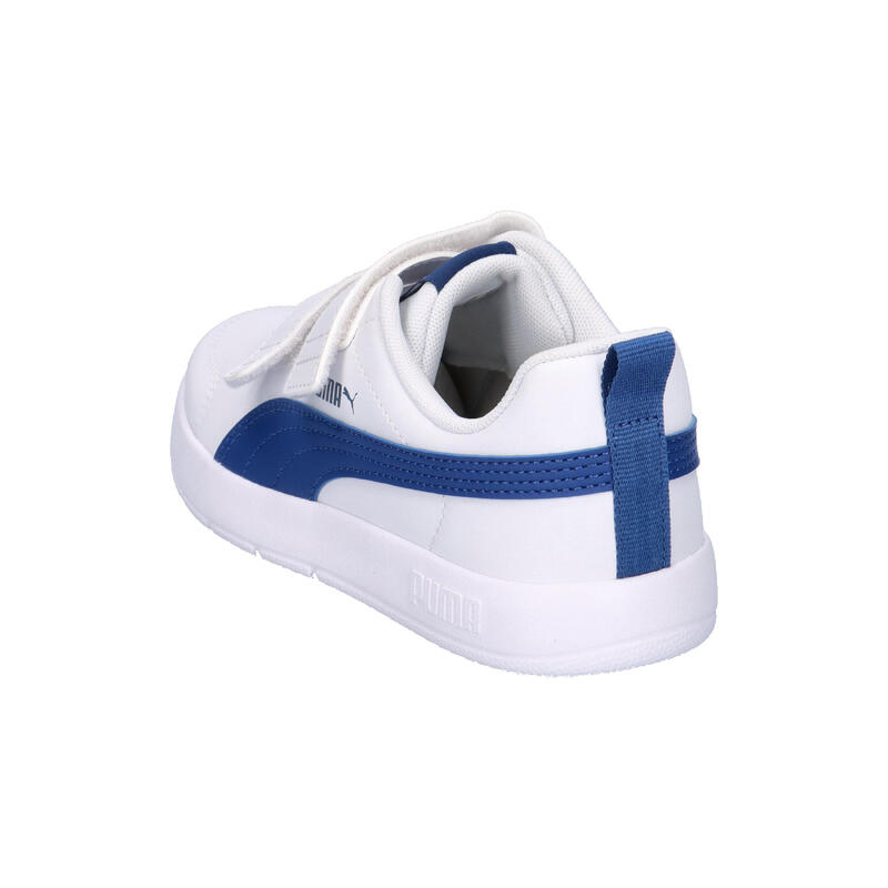 Puma CourtFlex V3, Sneaker Bambini - Bianco, Blu