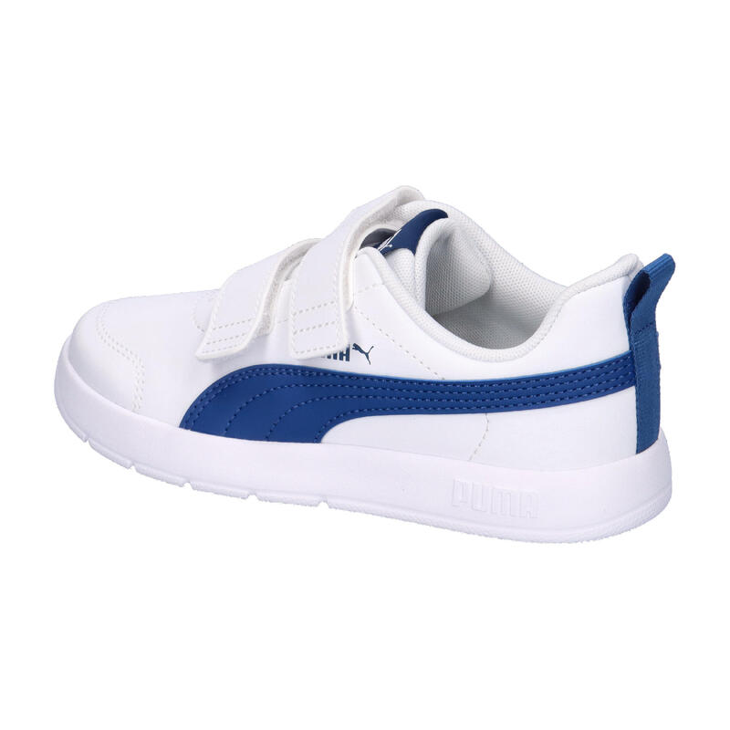 Puma CourtFlex V3, Sneaker Bambini - Bianco, Blu
