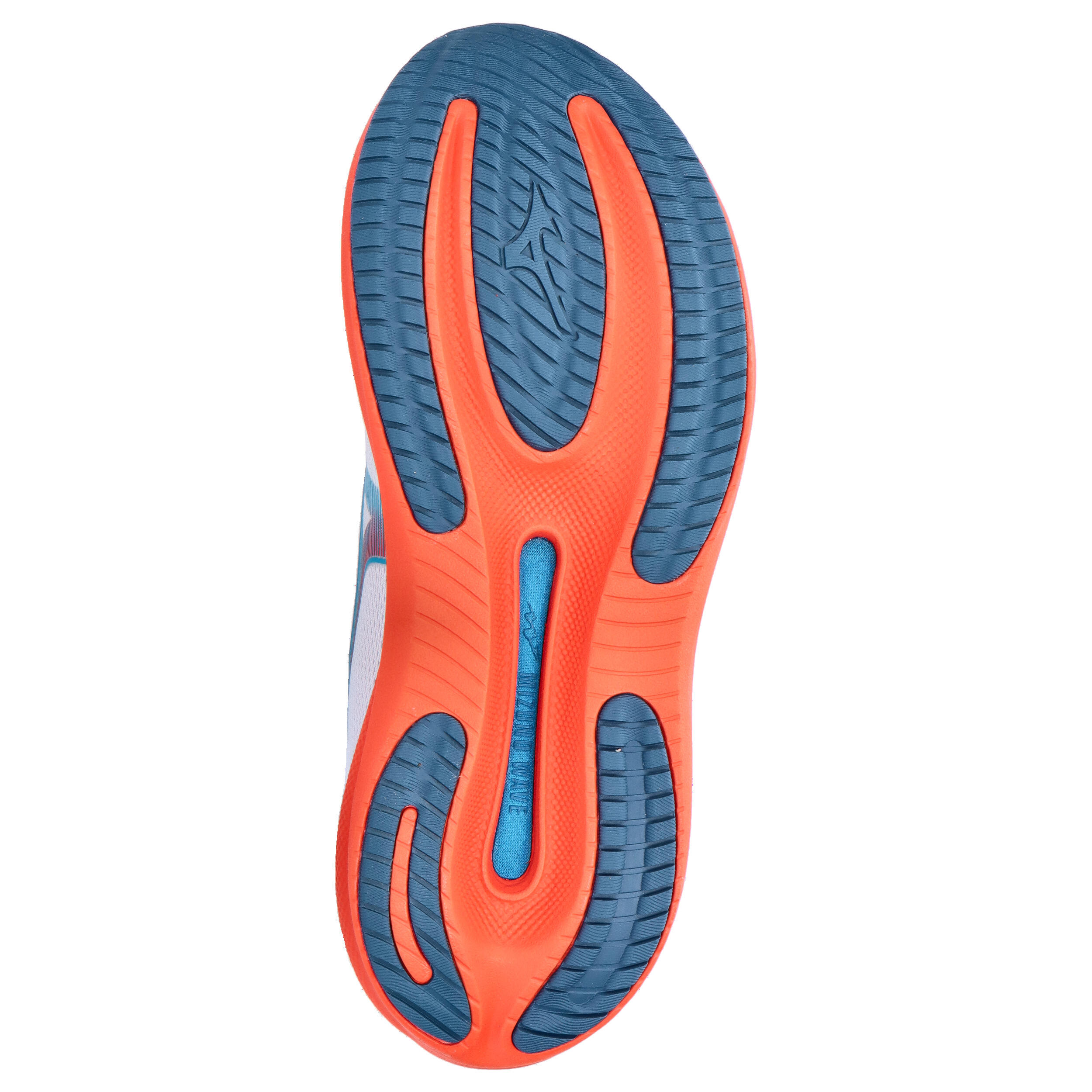 Mizuno Herren  Wave Rider 30 Laufschuh J1GM262051 White/Blue Jewel/Orange 6/15
