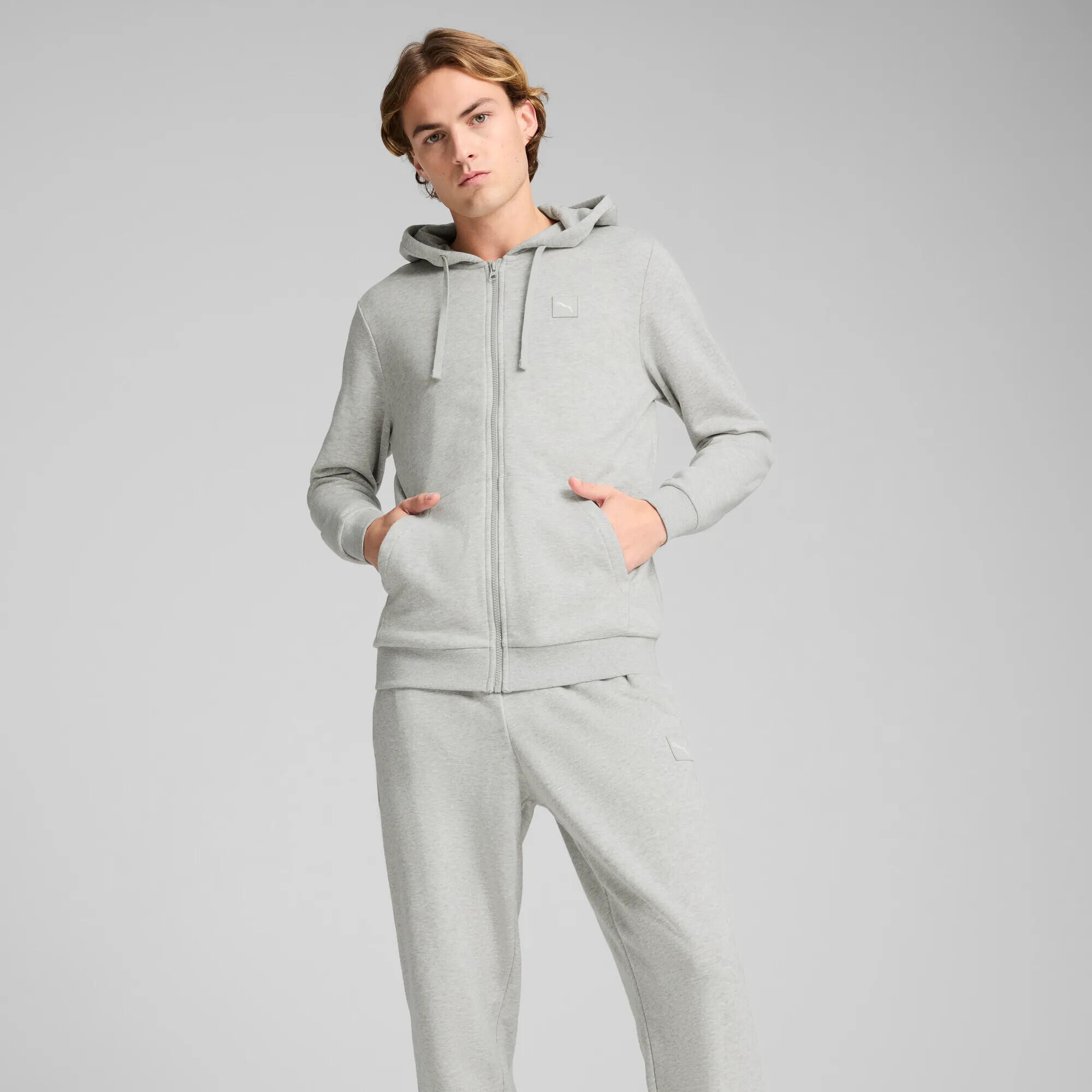 Jogginganzug mit Kapuze Herren PUMA Light Gray Heather 10/12