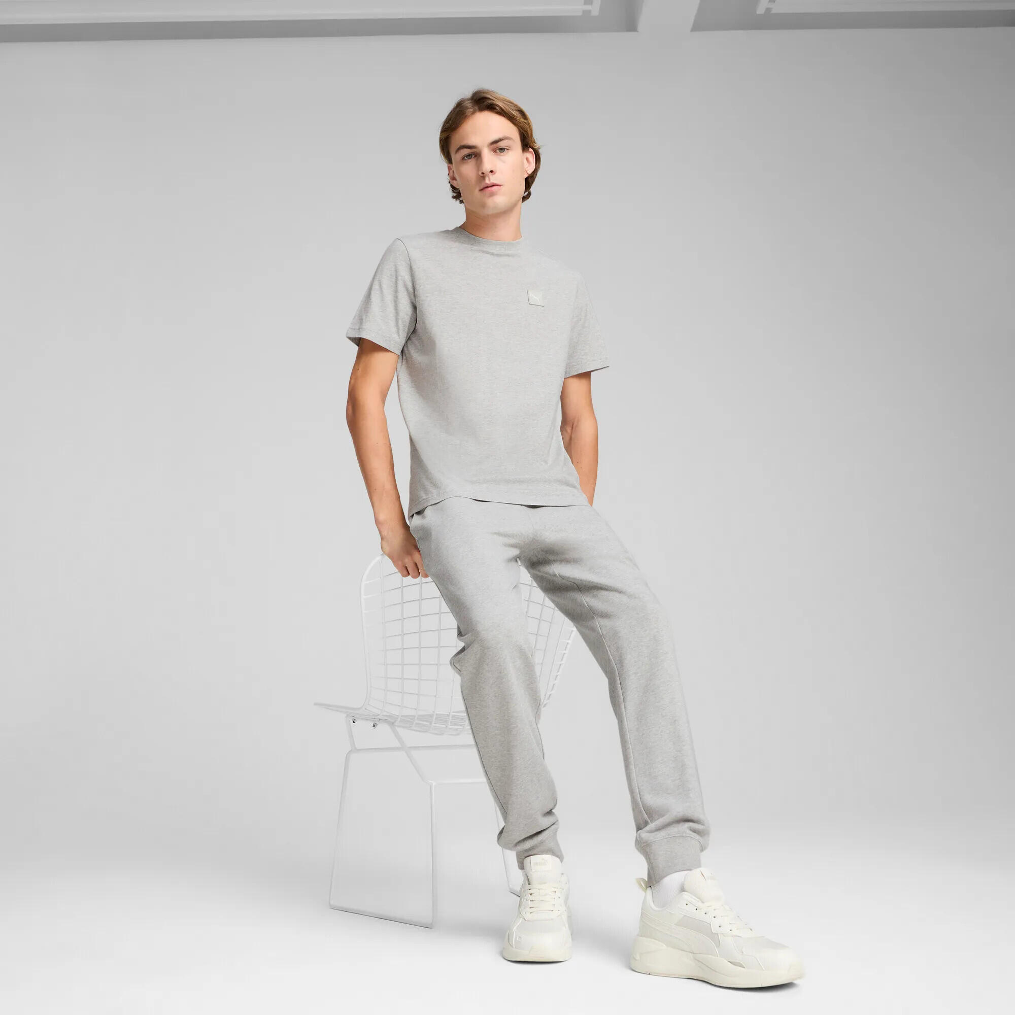 T-shirt Essentials Elevated para homem PUMA Light Gray Heather 11/13