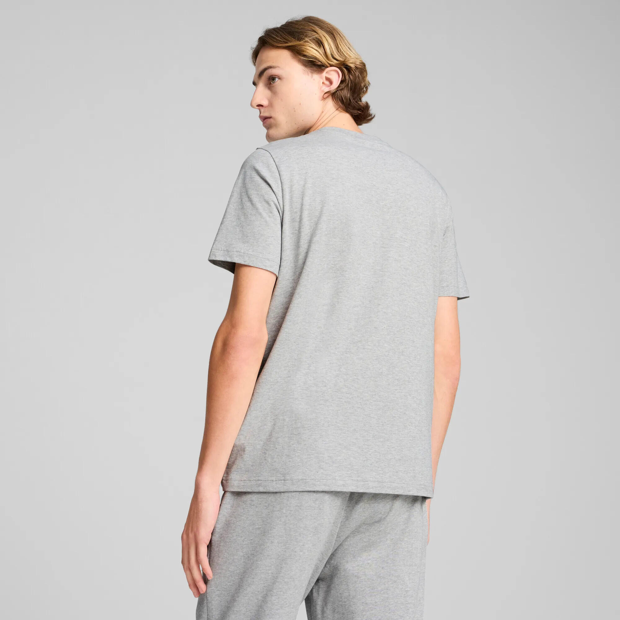 T-shirt Essentials Elevated para homem PUMA Light Gray Heather 10/13