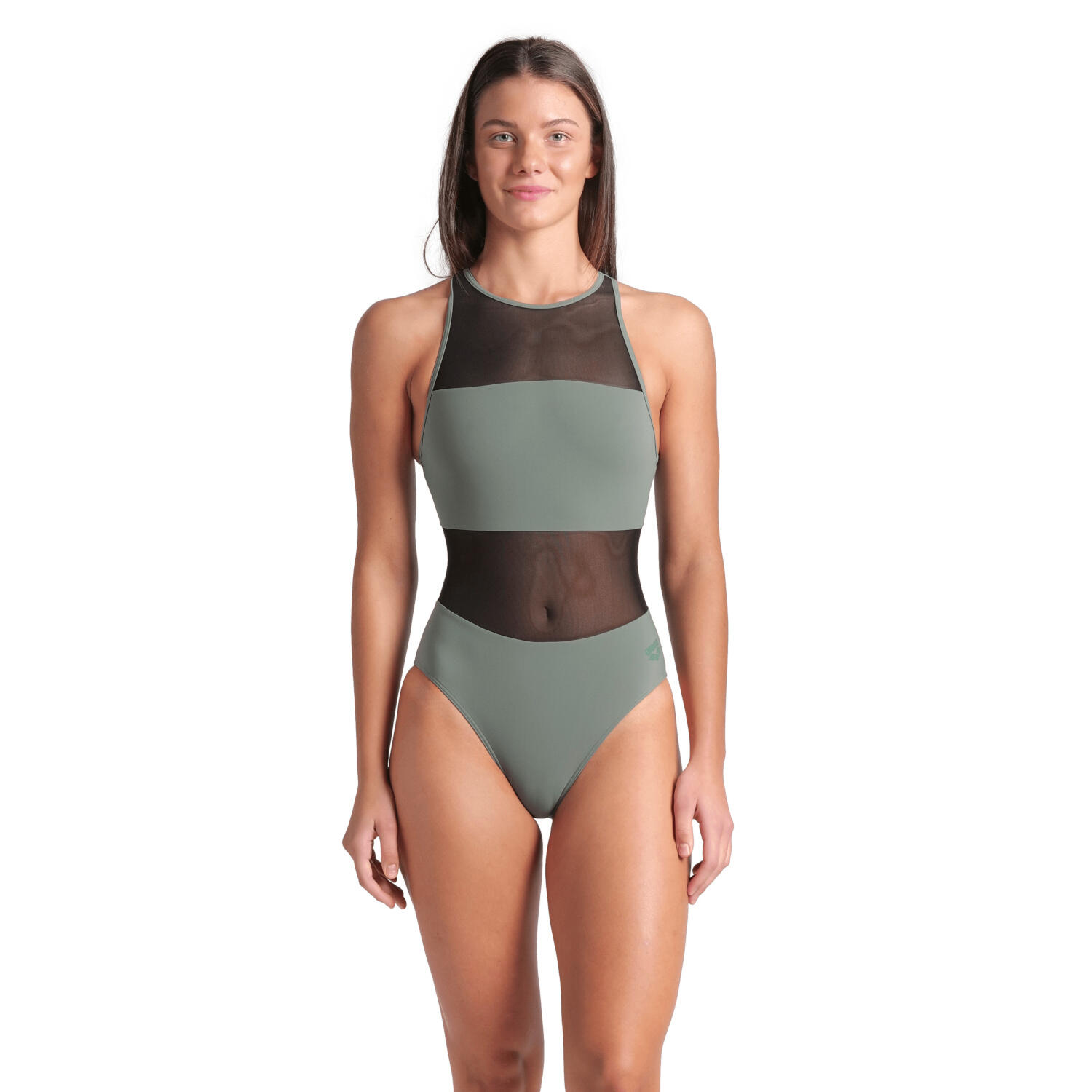 Dames Vent Mesh Panels Badpak Groen 9/10