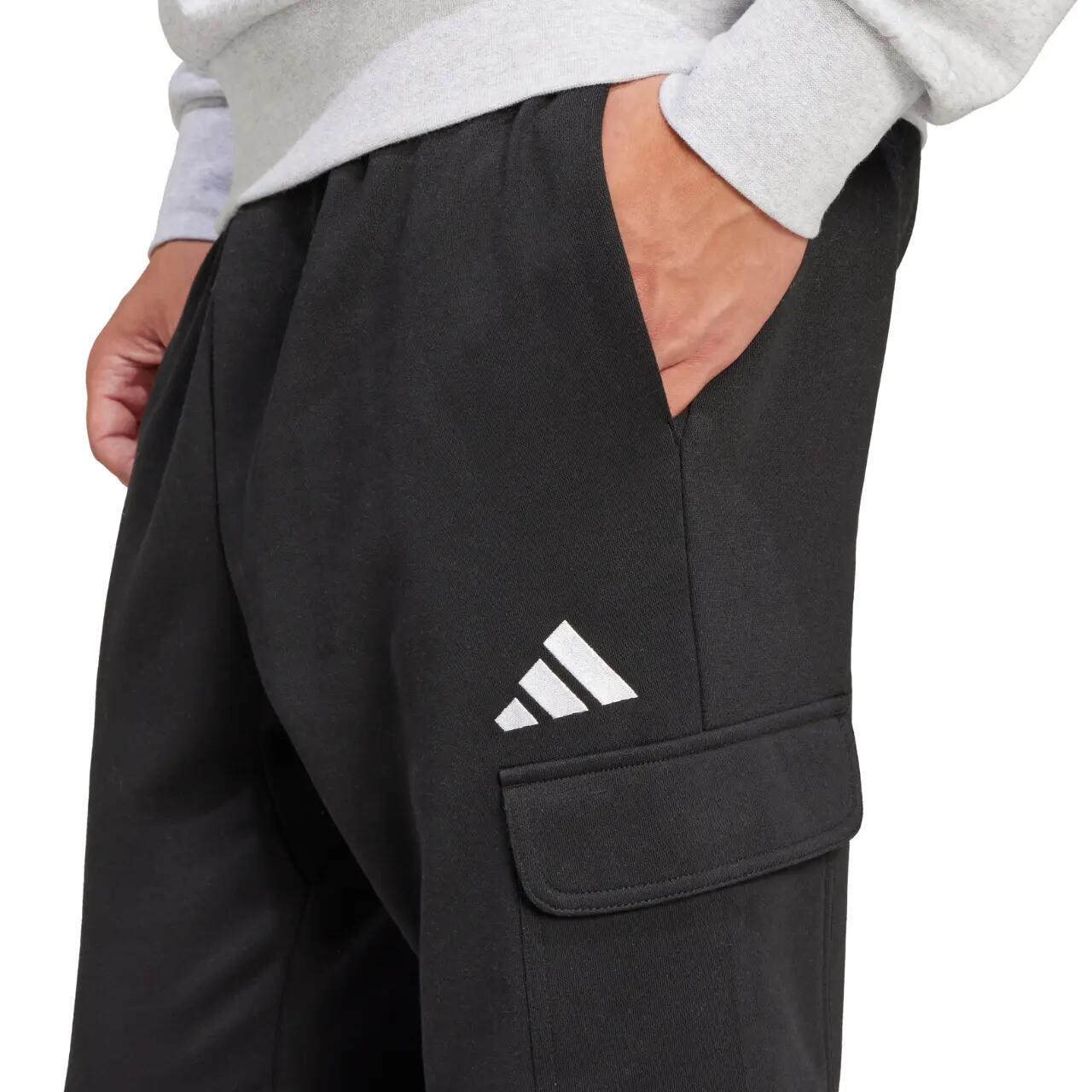 Spodnie męskie adidas Essentials Feelcozy Fleece Cargo - czarne 5/11