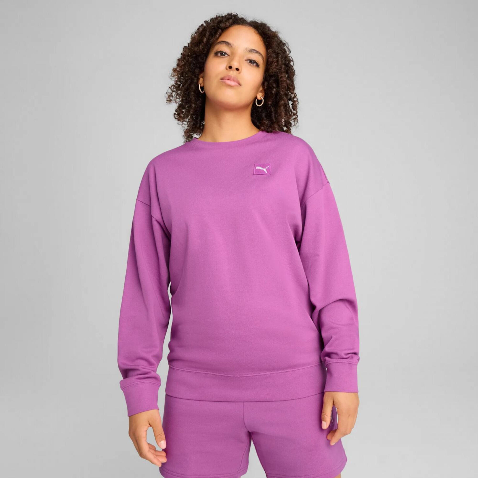 ESS ELEVATED Bequemer Crewneck Damen PUMA Wild Berry Purple 9/11