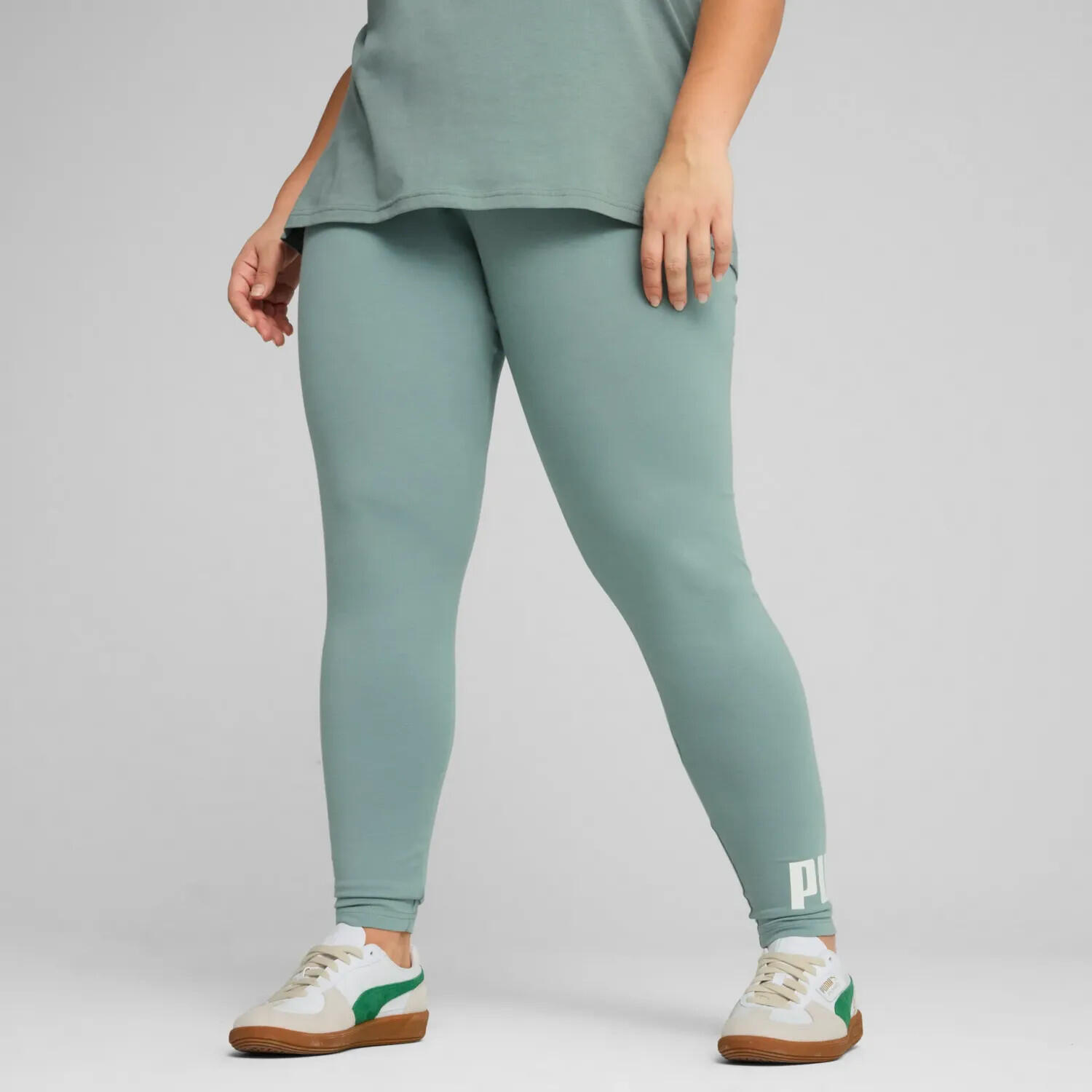ESS No. 1 Logo Leggings Damen PUMA Green Moon 10/11