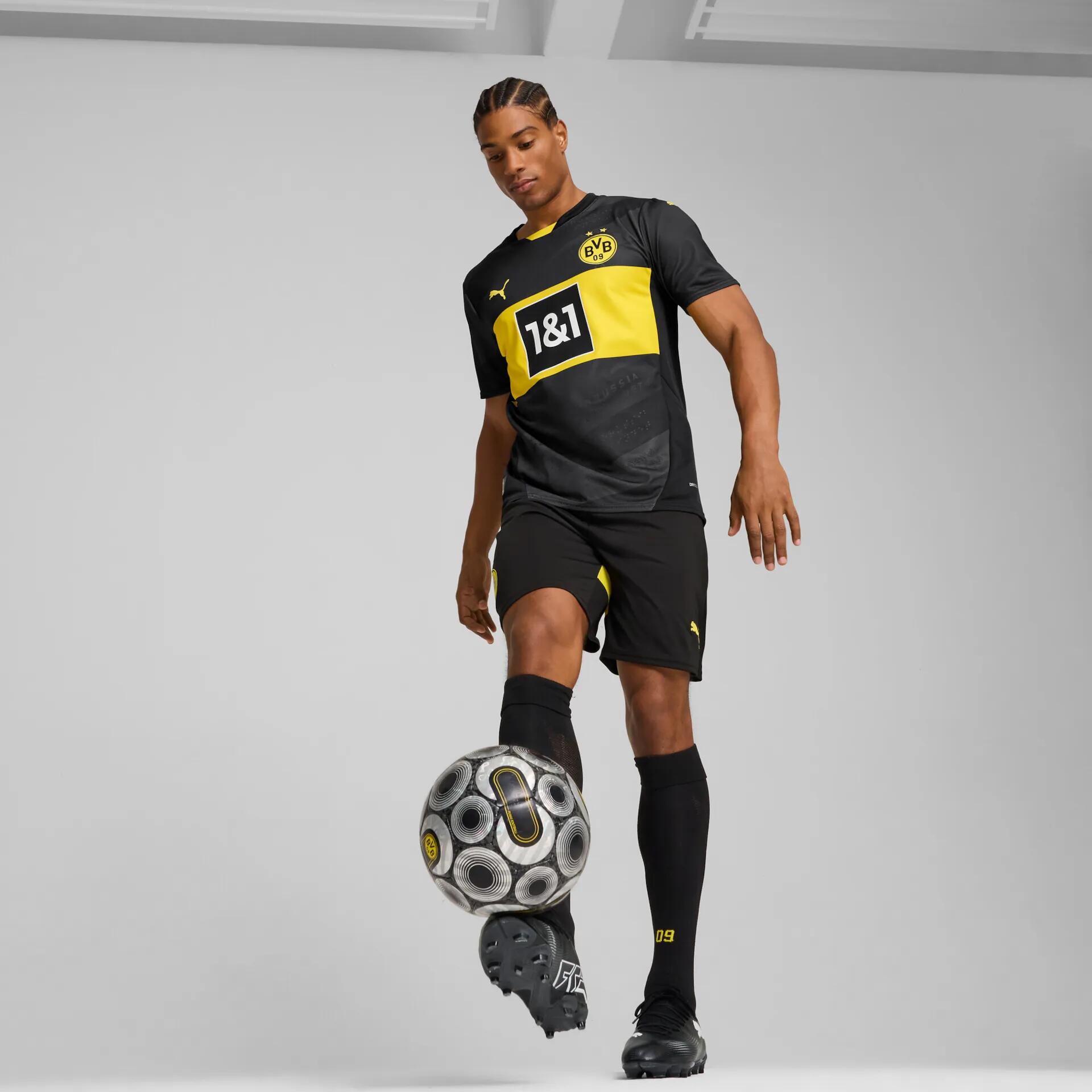 Borussia Dortmund 24/25 uitshirt voor heren PUMA Black Faster Yellow 10/11