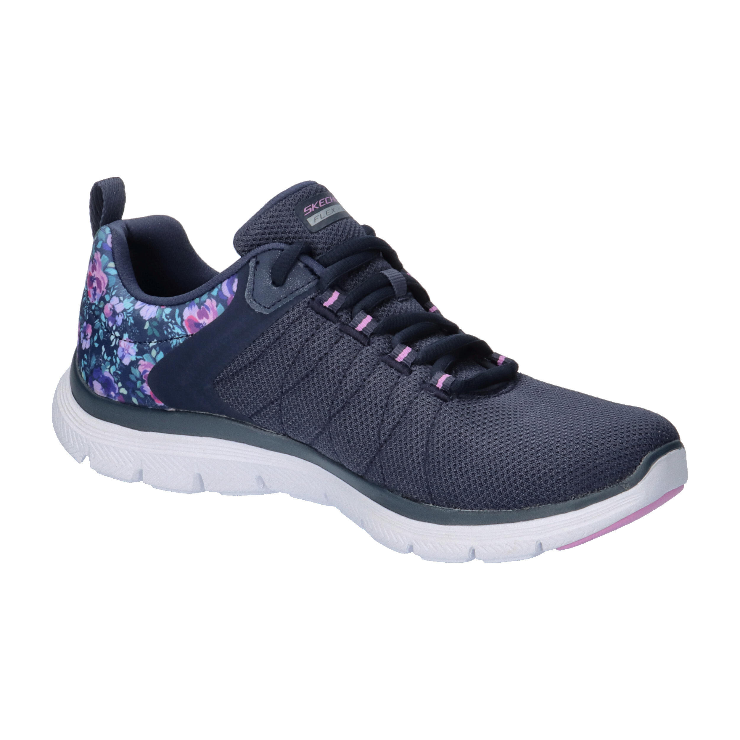 SKECHERS Femmes FLEX APPEAL 4.0 LET IT BLOSSOM Sneakers Bleu marine/Multicolore 8/15
