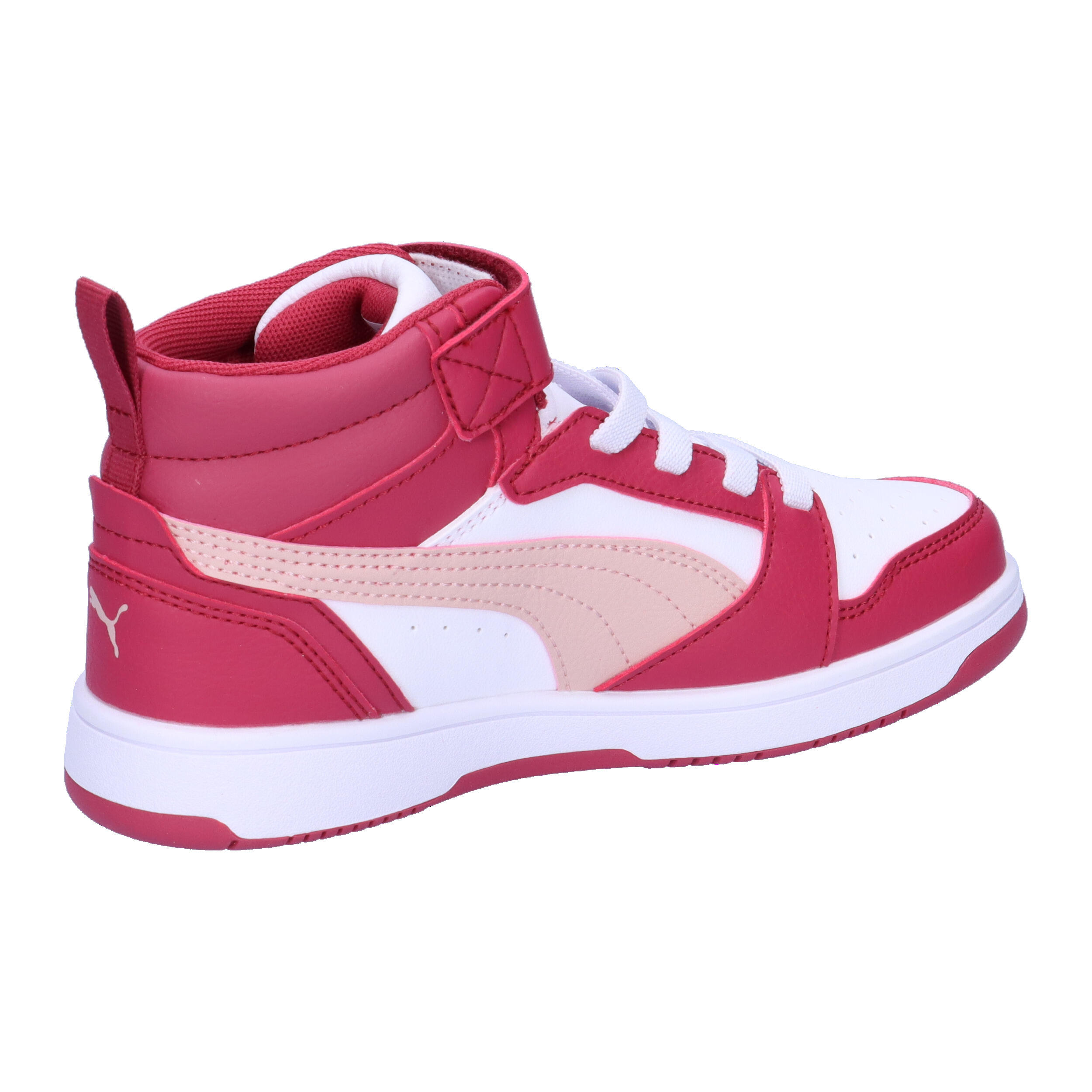 Rebound V6 Mid Sneakers Kinder PUMA Port Rose Quartz White Red Pink 15/15