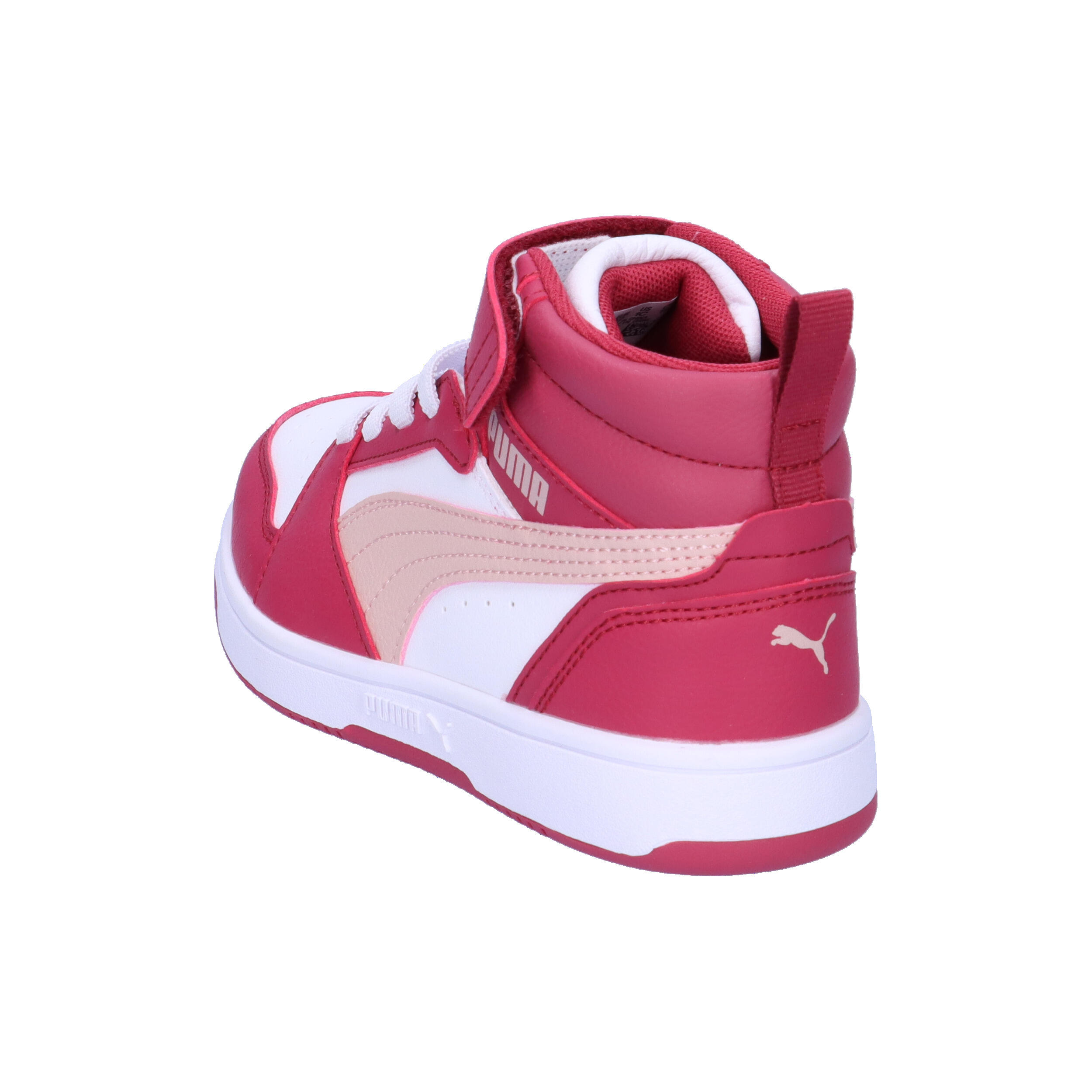Rebound V6 Mid Sneakers Kinder PUMA Port Rose Quartz White Red Pink 12/15