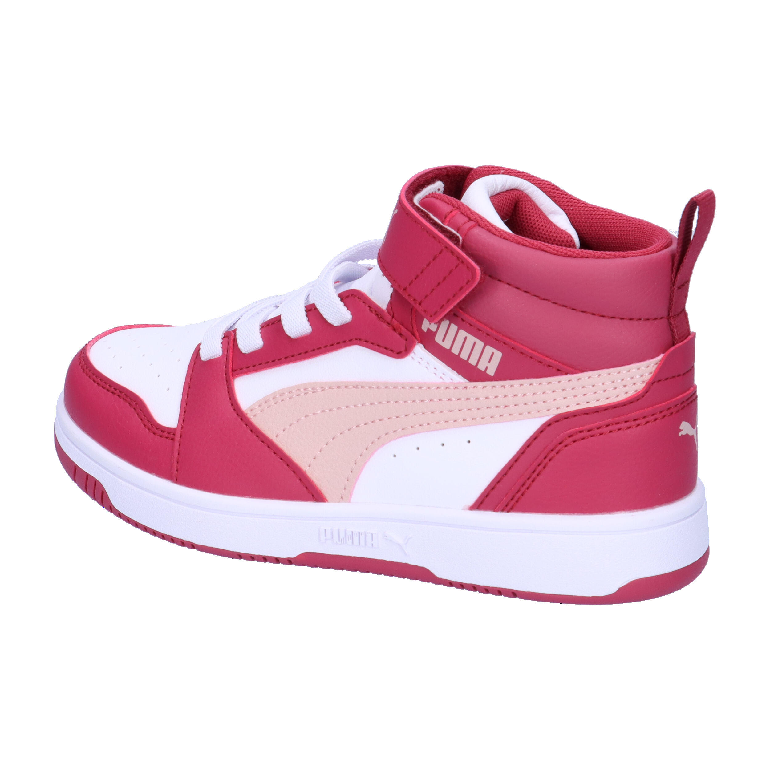 Rebound V6 Mid Sneakers Kinder PUMA Port Rose Quartz White Red Pink 11/15