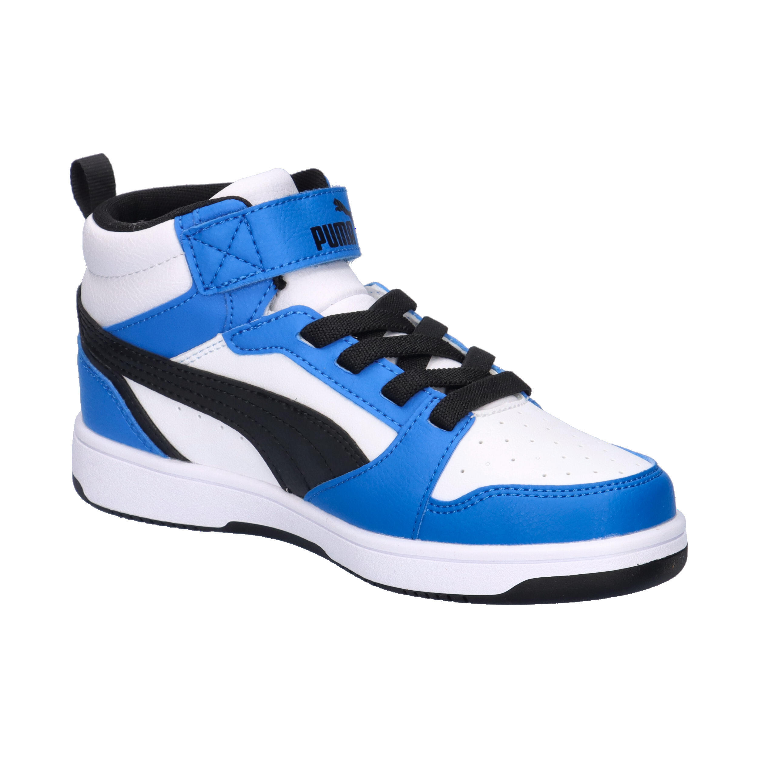 Rebound V6 Mid Sneakers Kinder PUMA White Black Racing Blue 8/15