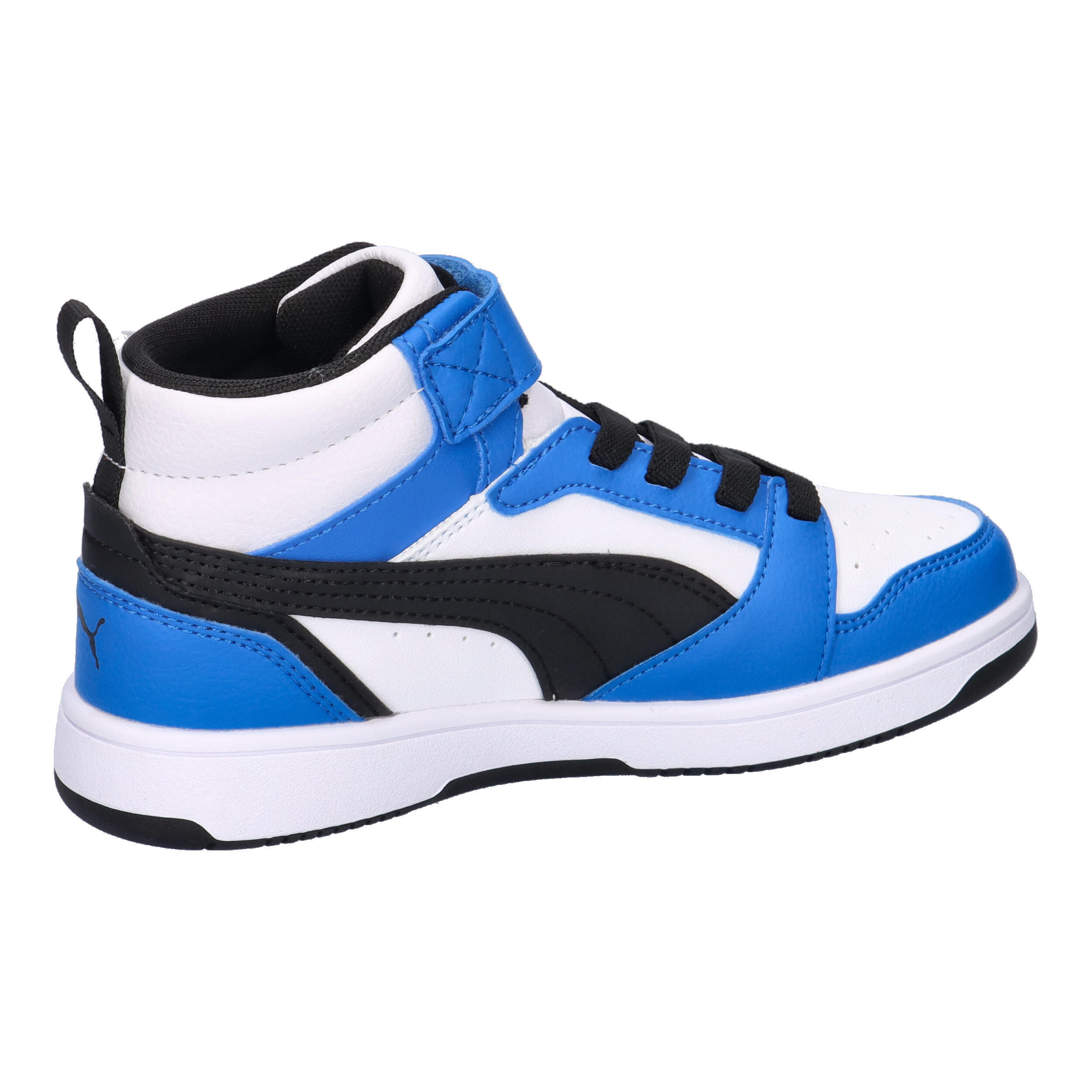 Rebound V6 Mid Sneakers Kinder PUMA White Black Racing Blue 15/15