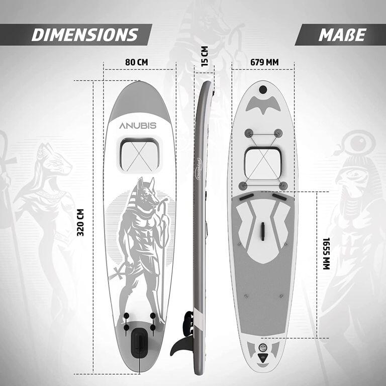 Placa gonflabila Paddle Board, 305 x 76 x 12 cm, gri Anubis