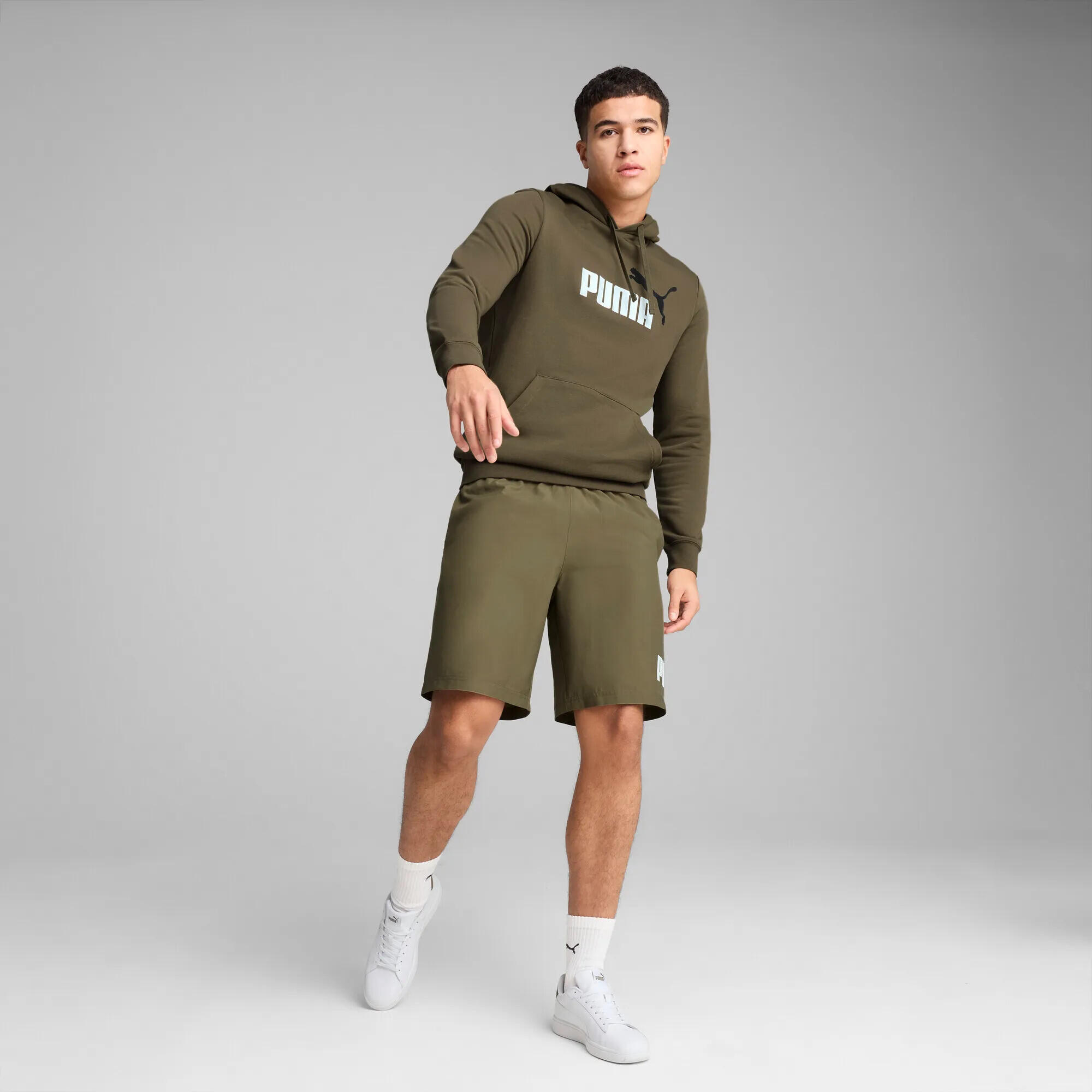 Męska bluza z kapturem Essentials z dwukolorowym logo No. 1 PUMA Loden Green 11/11