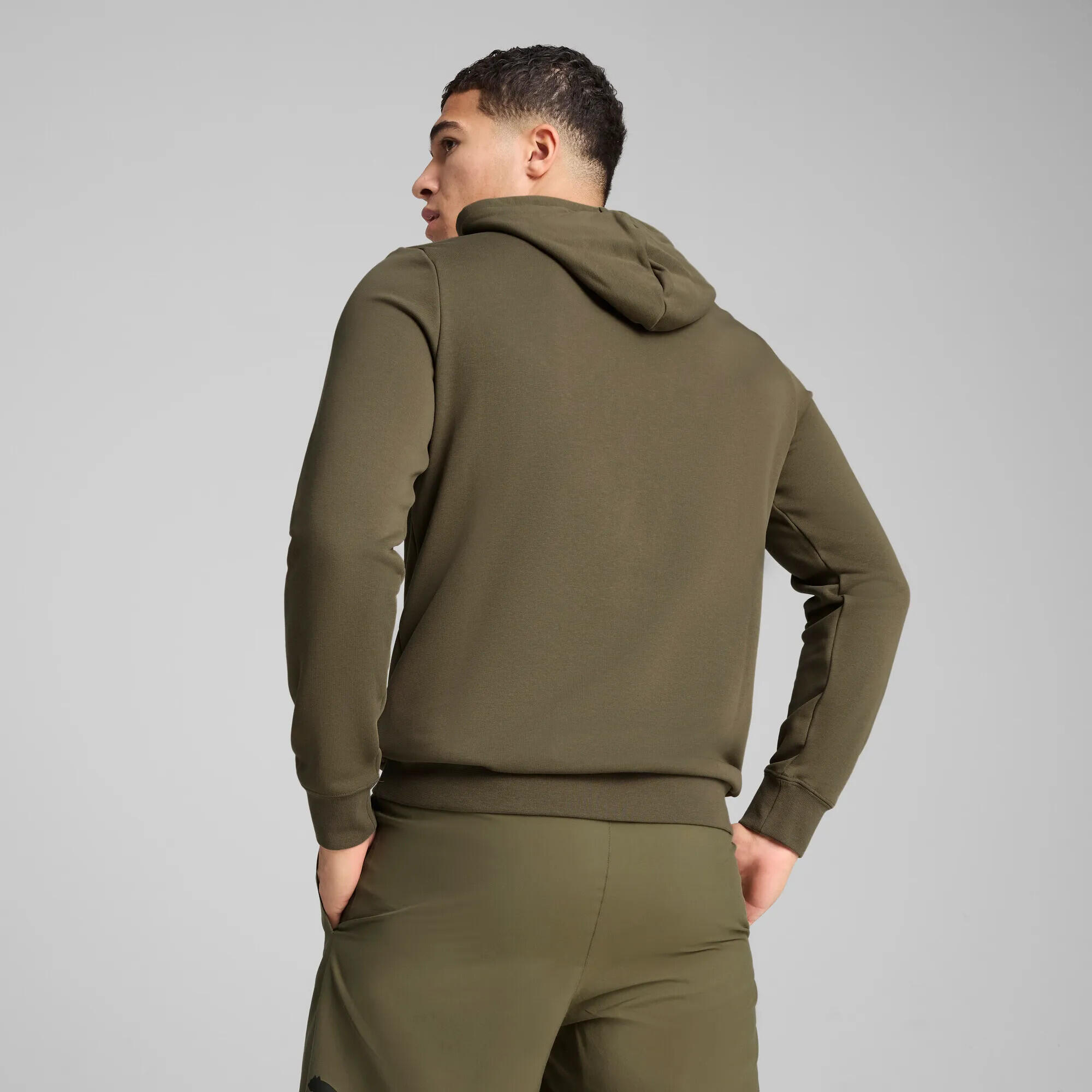 Męska bluza z kapturem Essentials z dwukolorowym logo No. 1 PUMA Loden Green 10/11