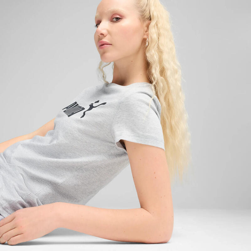 Tricou femei Puma Ess No. 1 Logo Tee, Gri