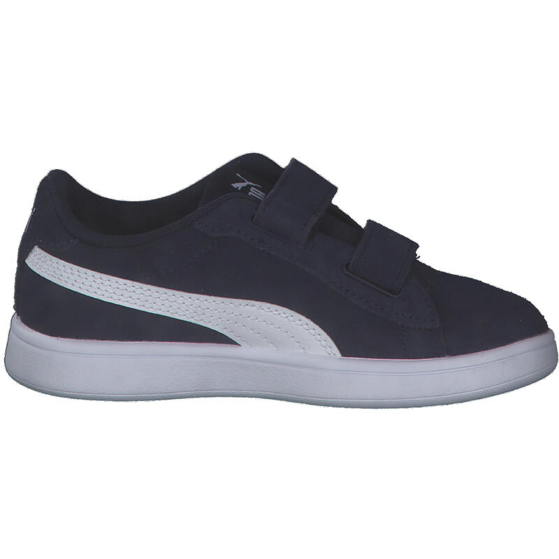Pantofi Smash 3.0 din piele intoarsa copii PUMA Navy White Blue