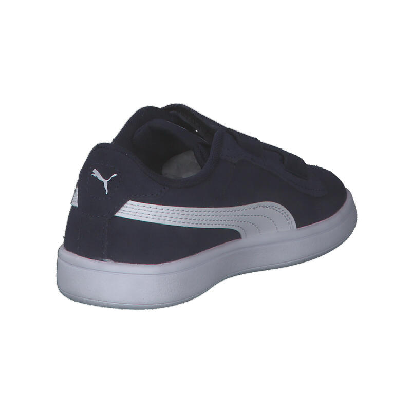 Pantofi Smash 3.0 din piele intoarsa copii PUMA Navy White Blue