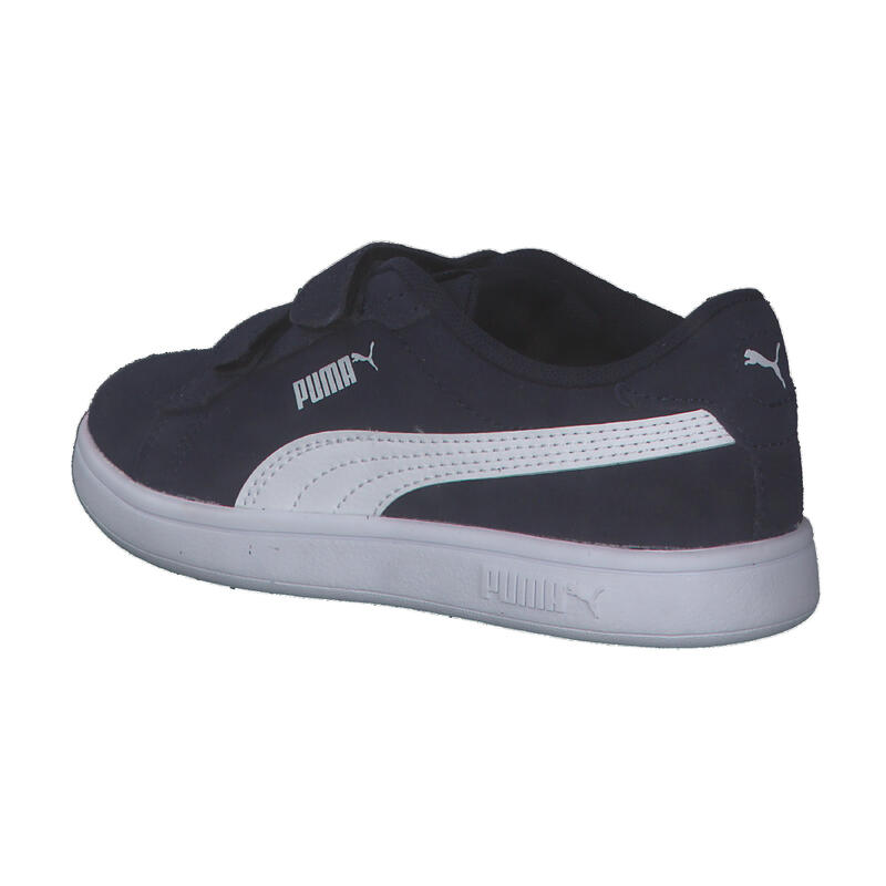 Pantofi Smash 3.0 din piele intoarsa copii PUMA Navy White Blue