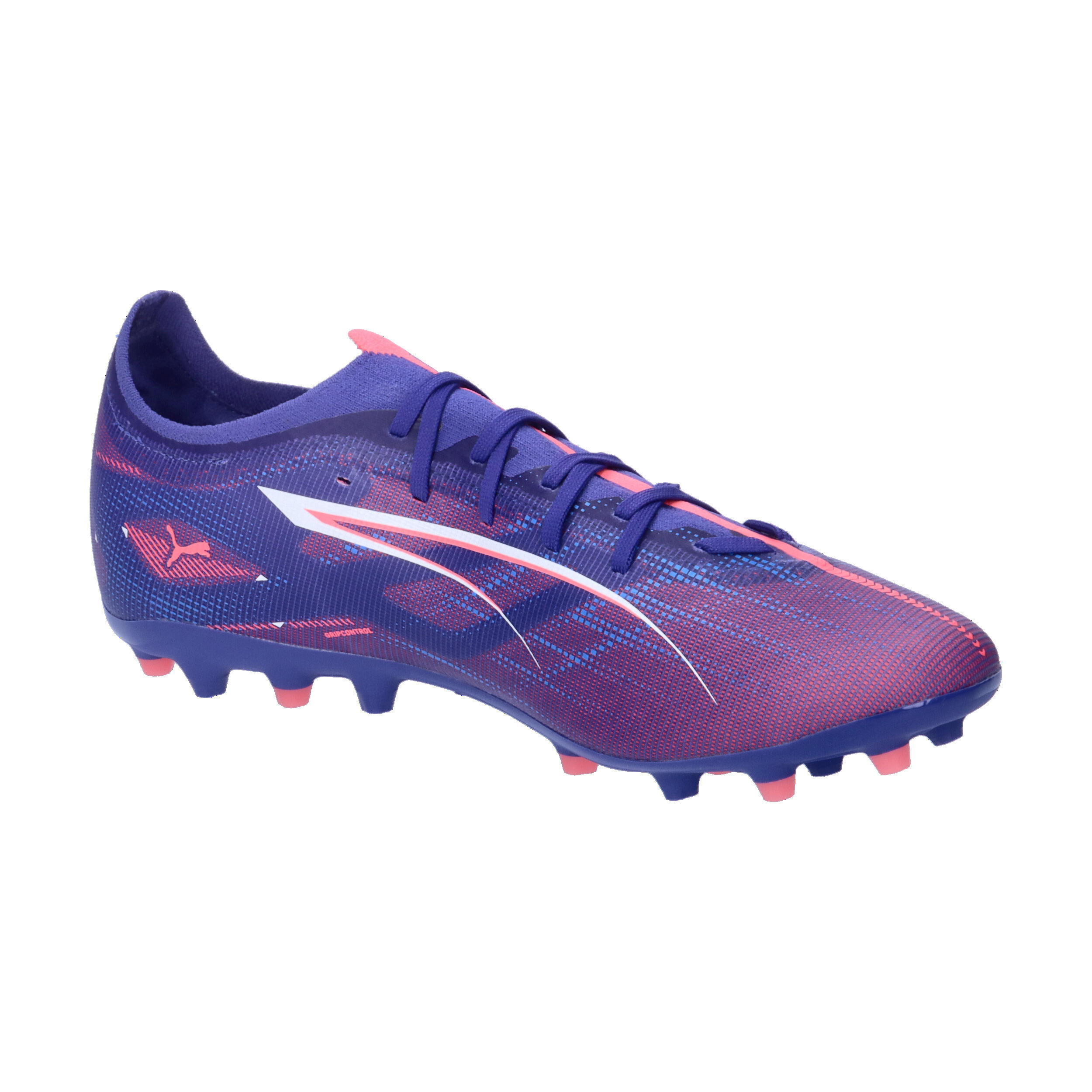 Buty piłkarskie ULTRA 5 MATCH MG PUMA Lapis Lazuli White Sunset Glow Blue Pink 8/15