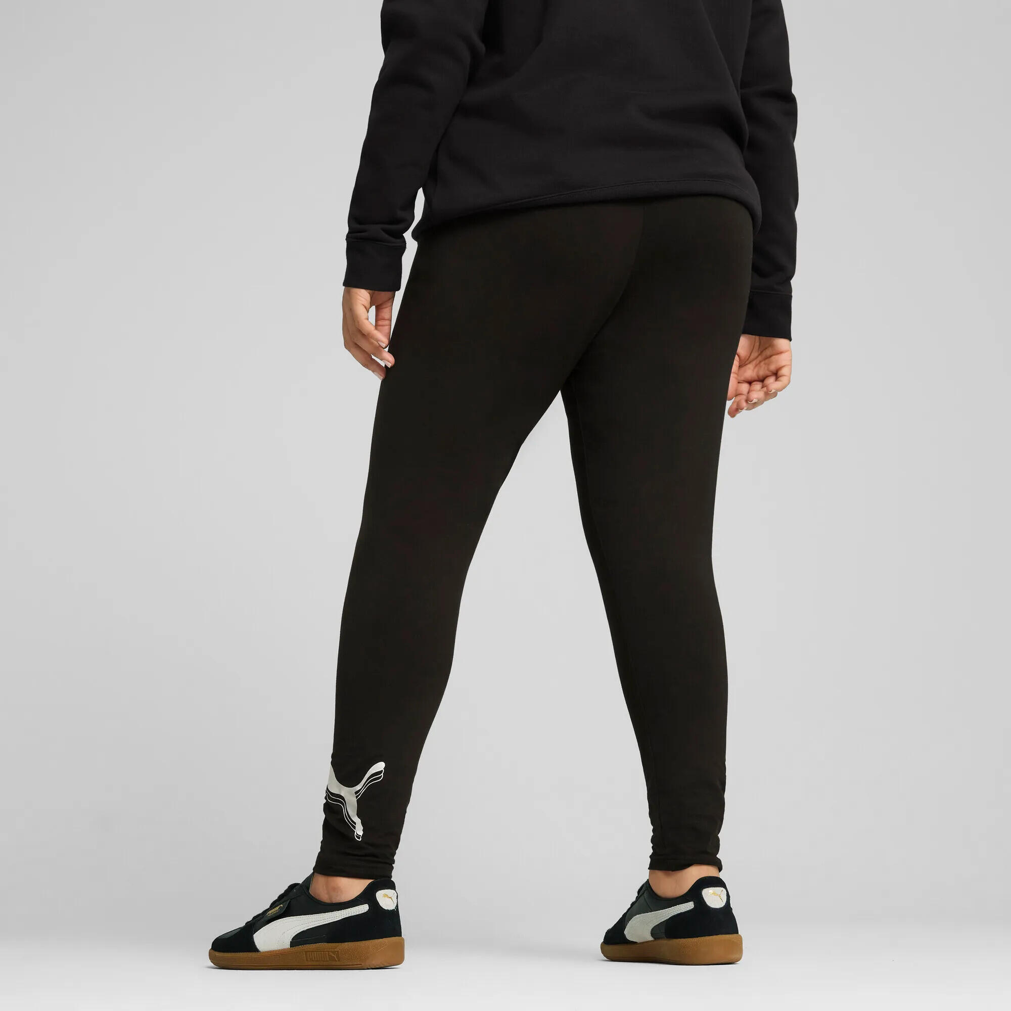 ESS METALLIC Legging voor dames PUMA Black Metallic Silver 12/13
