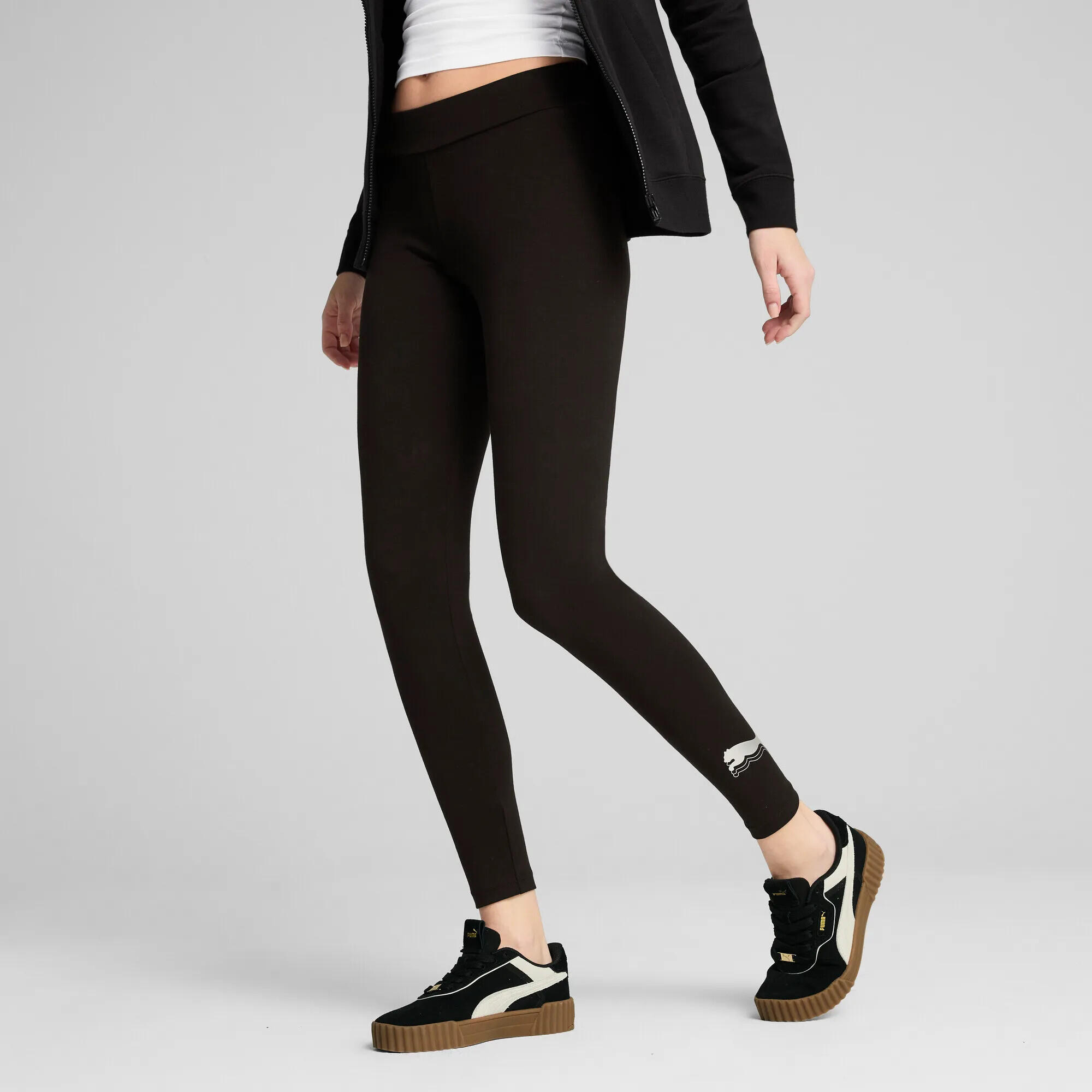 ESS METALLIC Legging voor dames PUMA Black Metallic Silver 11/13