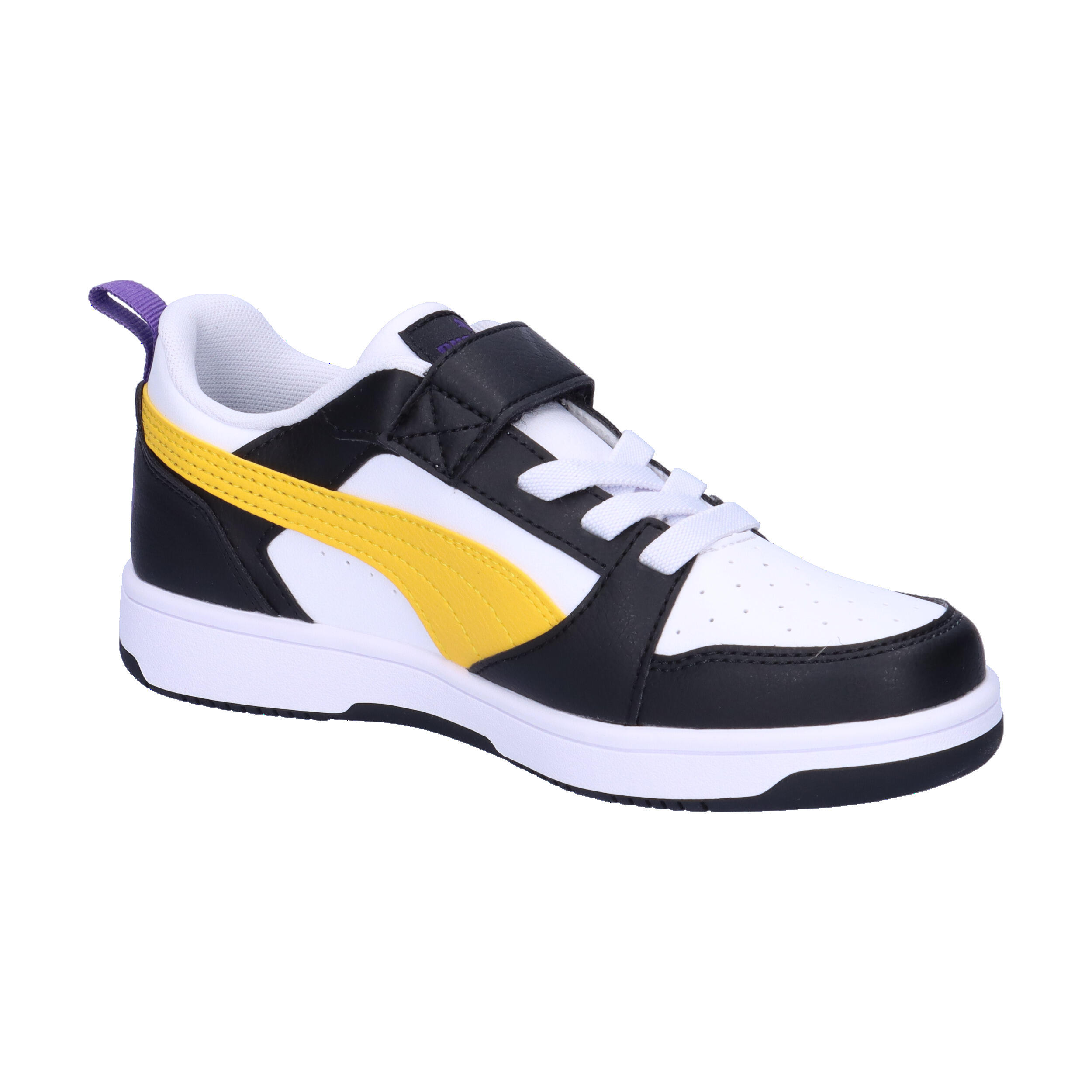 PUMA Rebound V6 Lo Sneakers Kinder PUMA Black Yellow Sizzle White 8/15