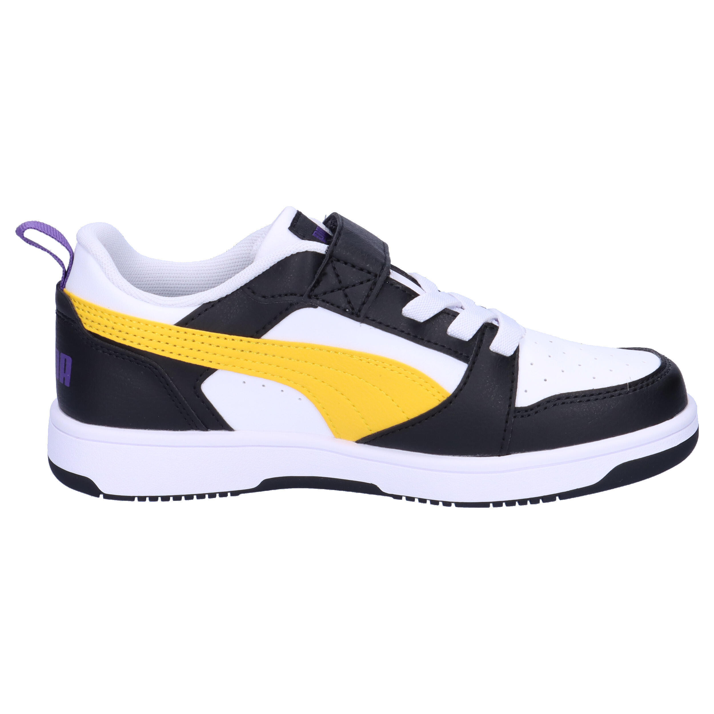 PUMA Rebound V6 Lo Sneakers Kinder PUMA Black Yellow Sizzle White 7/15