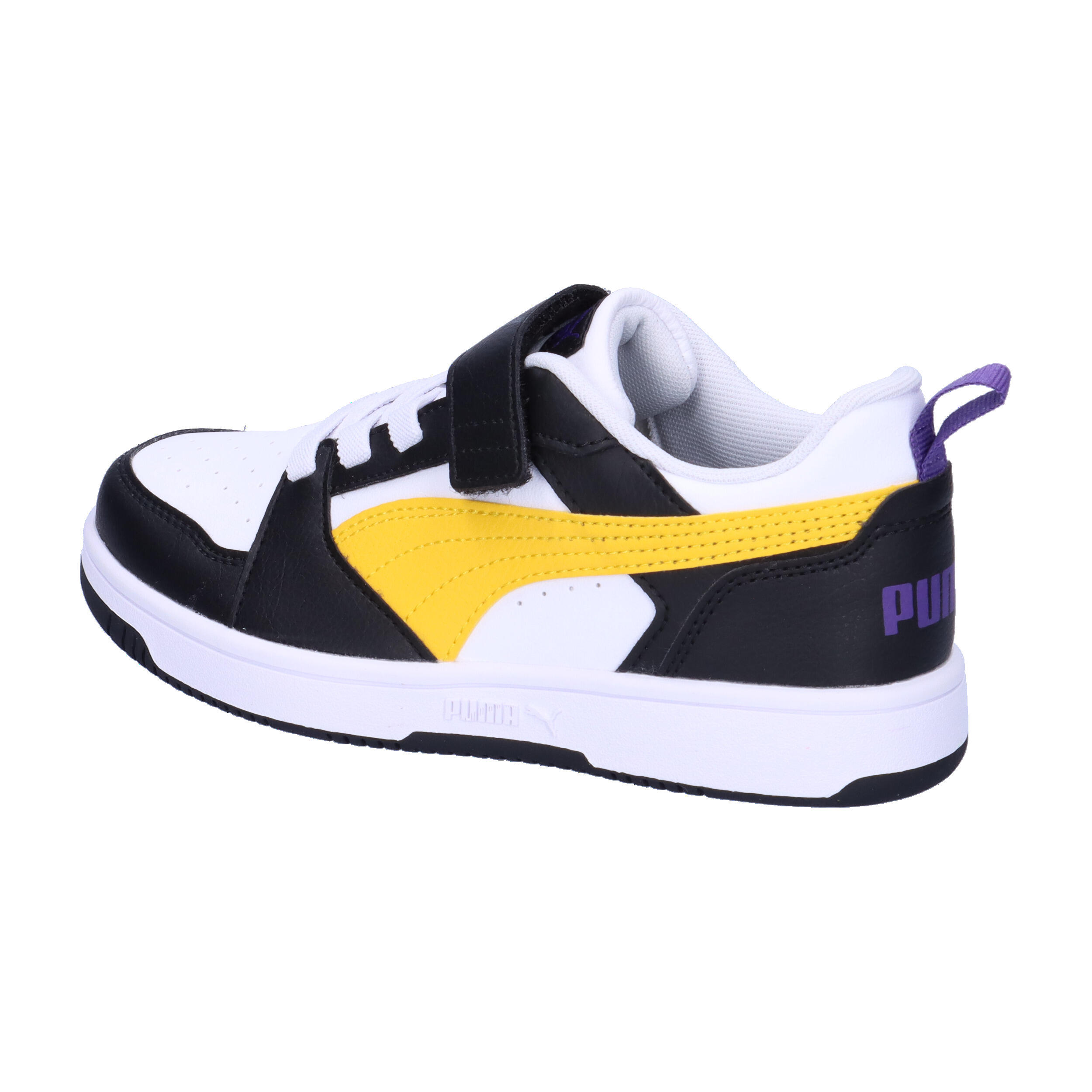 PUMA Rebound V6 Lo Sneakers Kinder PUMA Black Yellow Sizzle White 11/15