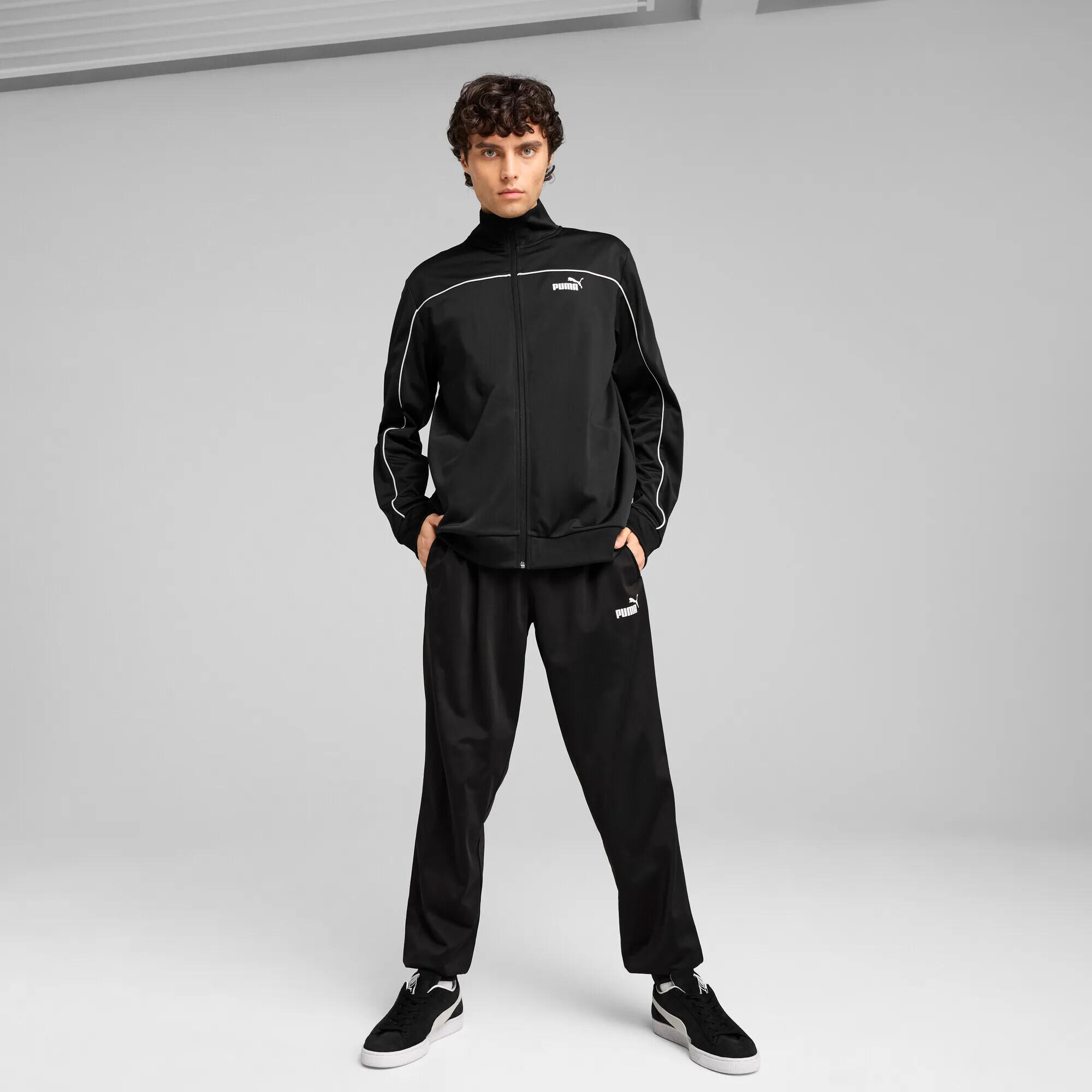 Poly-trainingspak met biezen voor heren PUMA Black 9/13